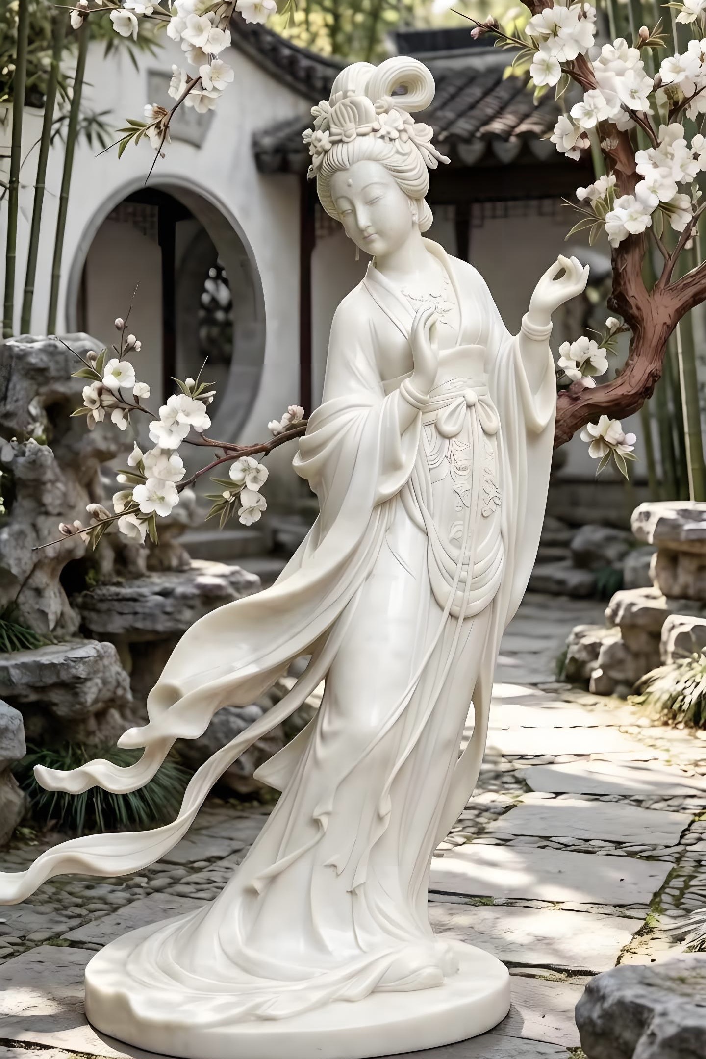 Chinese-style Court Ladies Sculpture