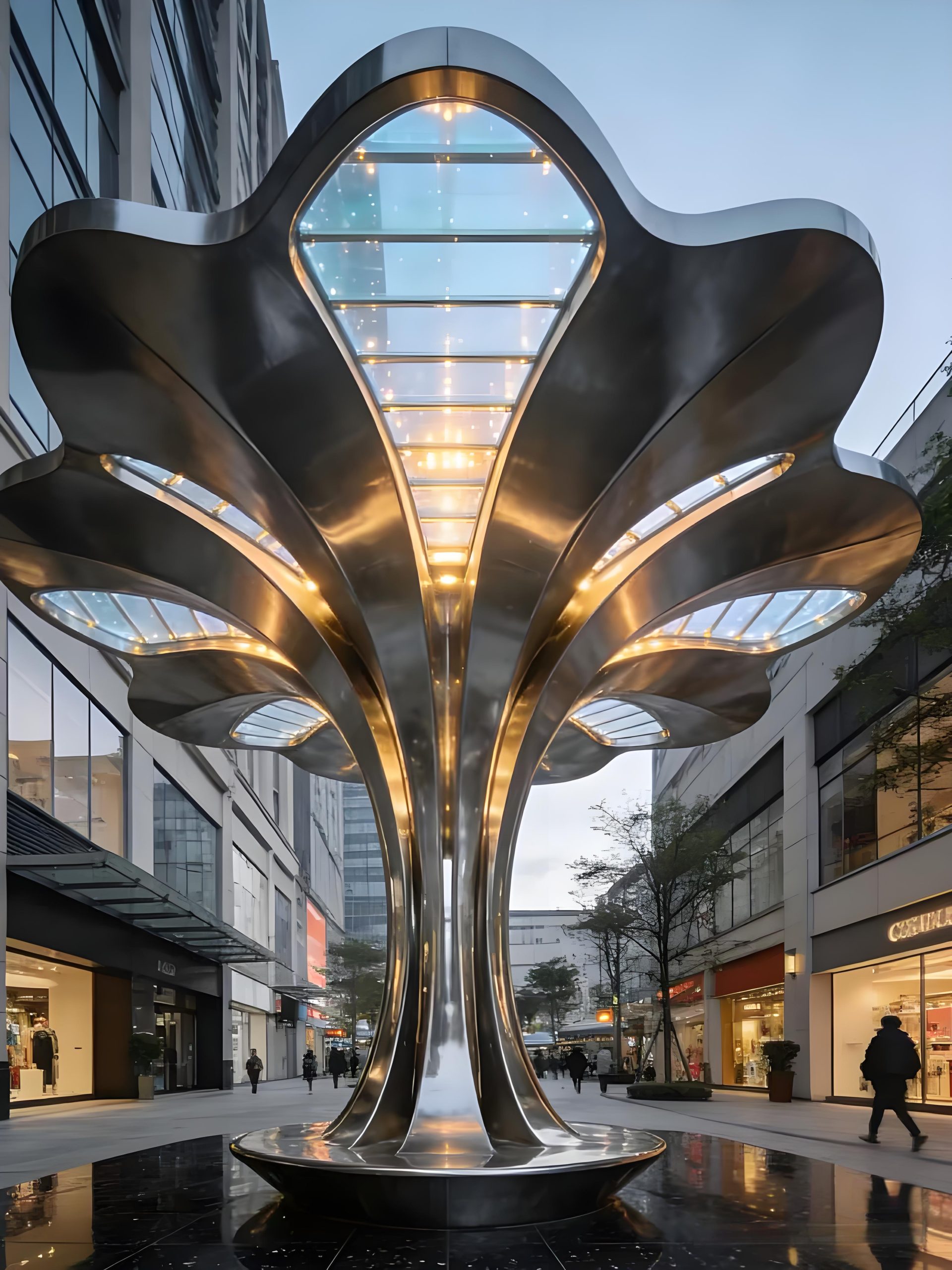 Stainless steel landscape sculpture