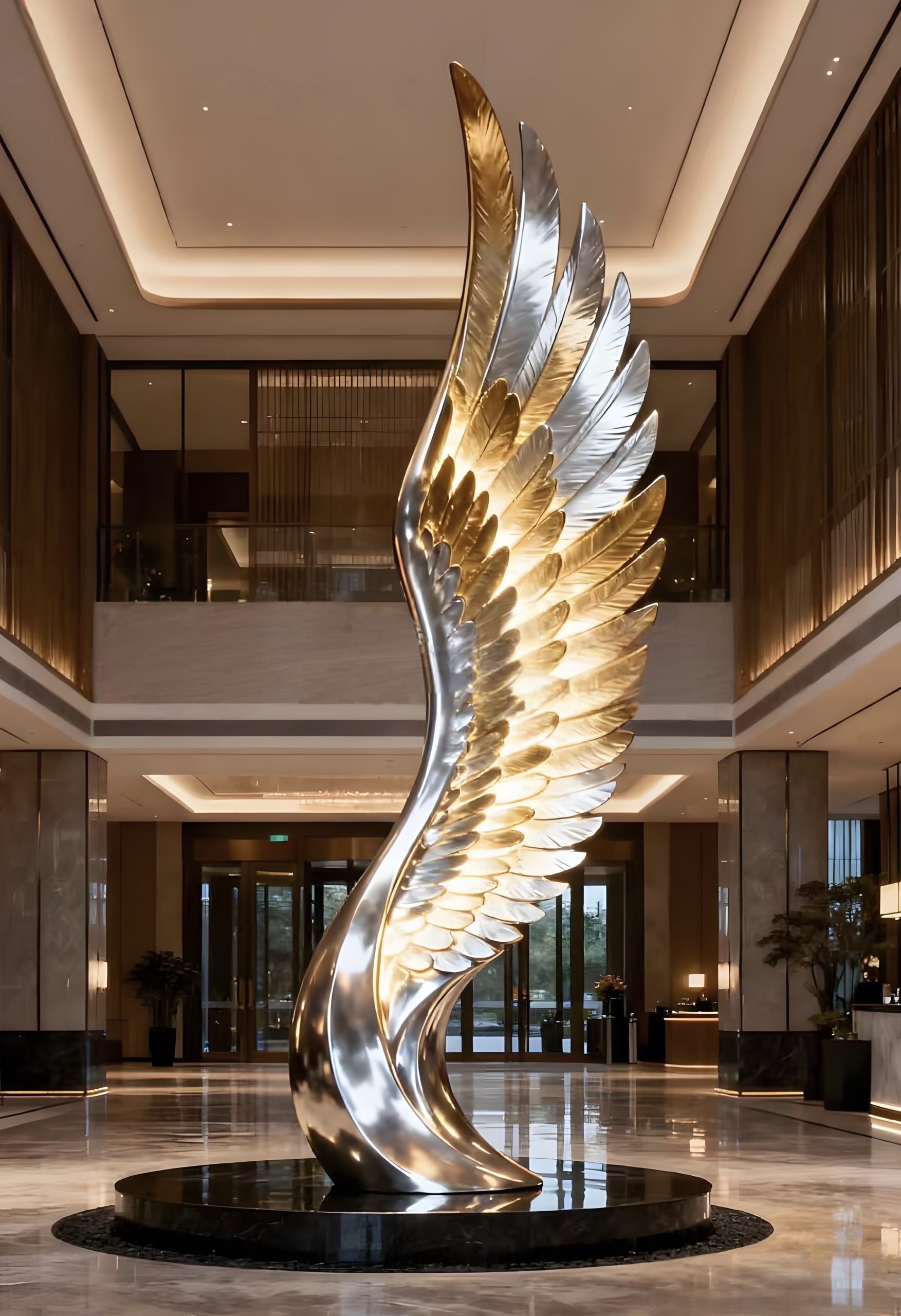 Stainless steel landscape sculpture