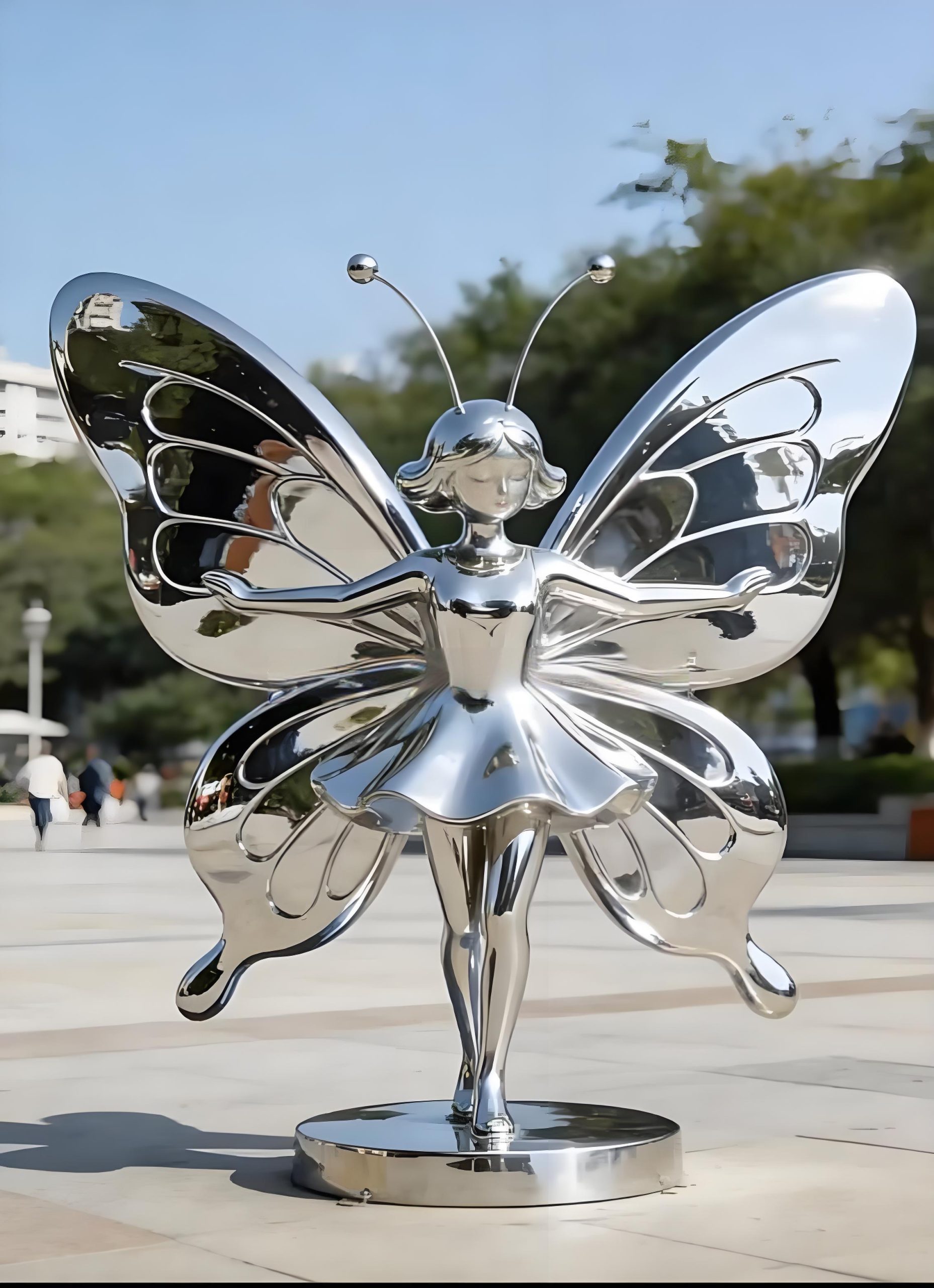 Stainless steel cartoon sculpture