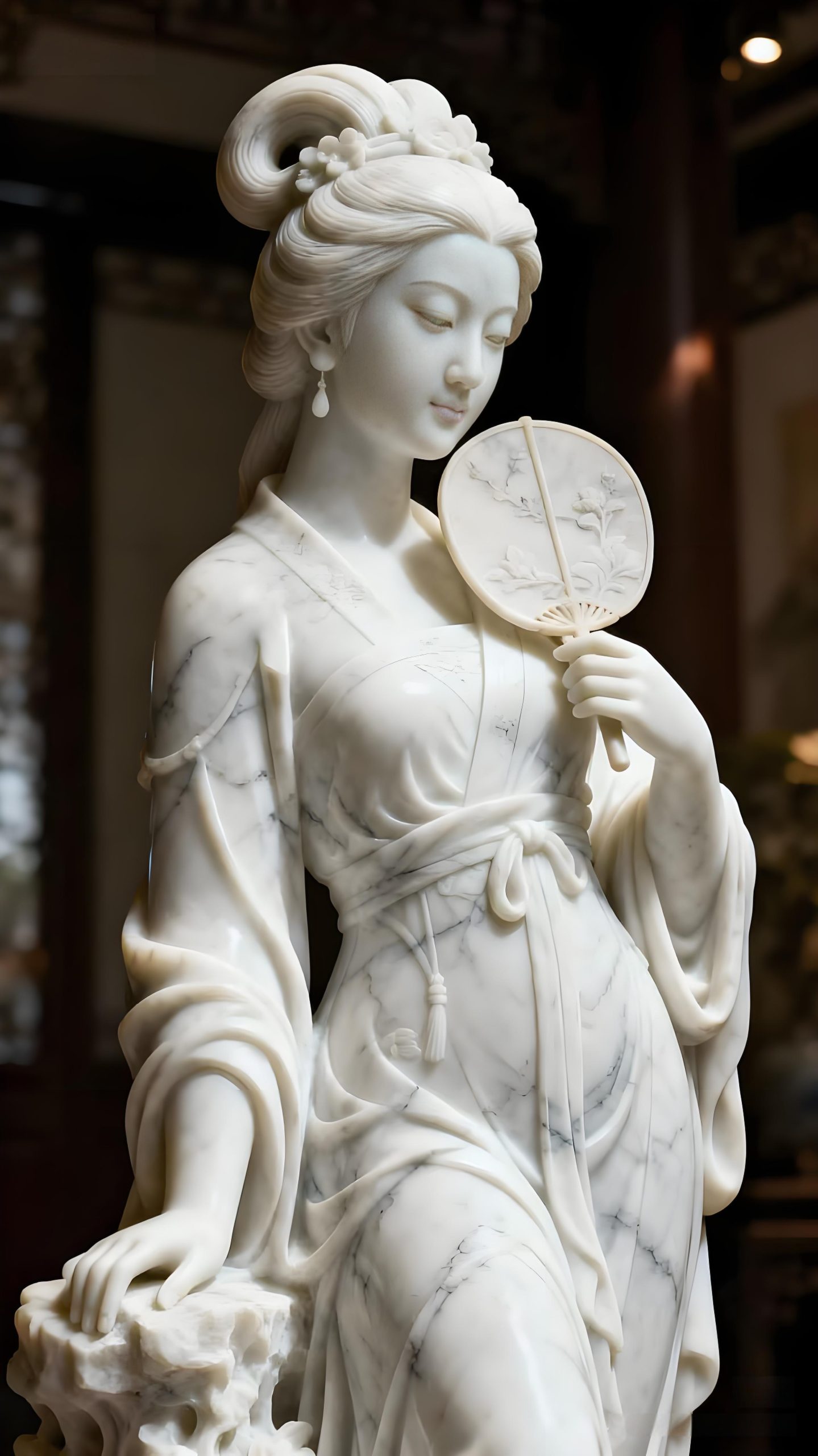 Chinese-style Court Ladies Sculpture