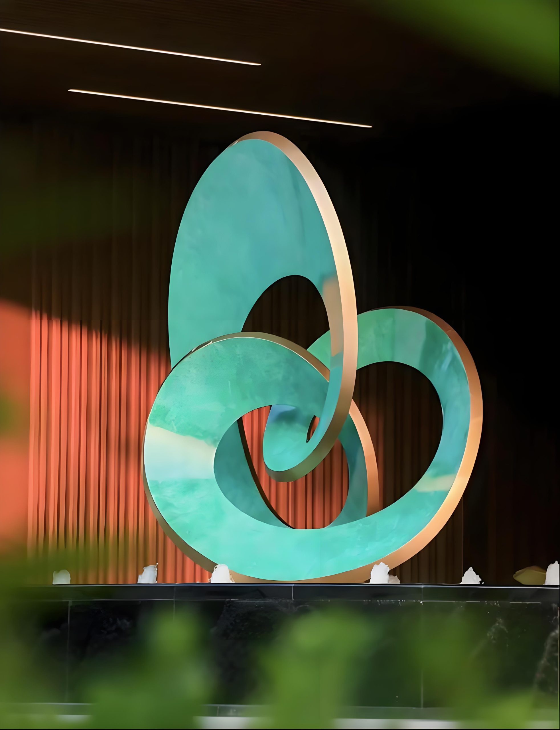 Bronze landscape sculpture.