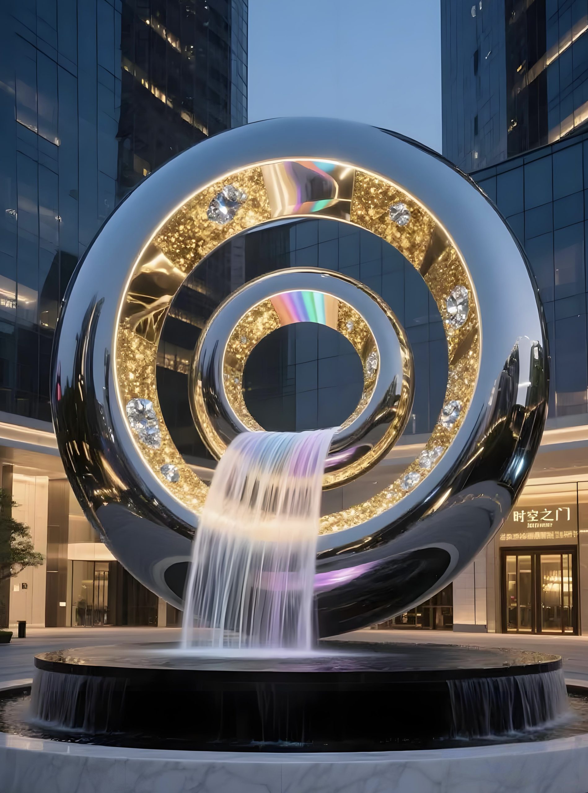 Stainless steel landscape sculpture