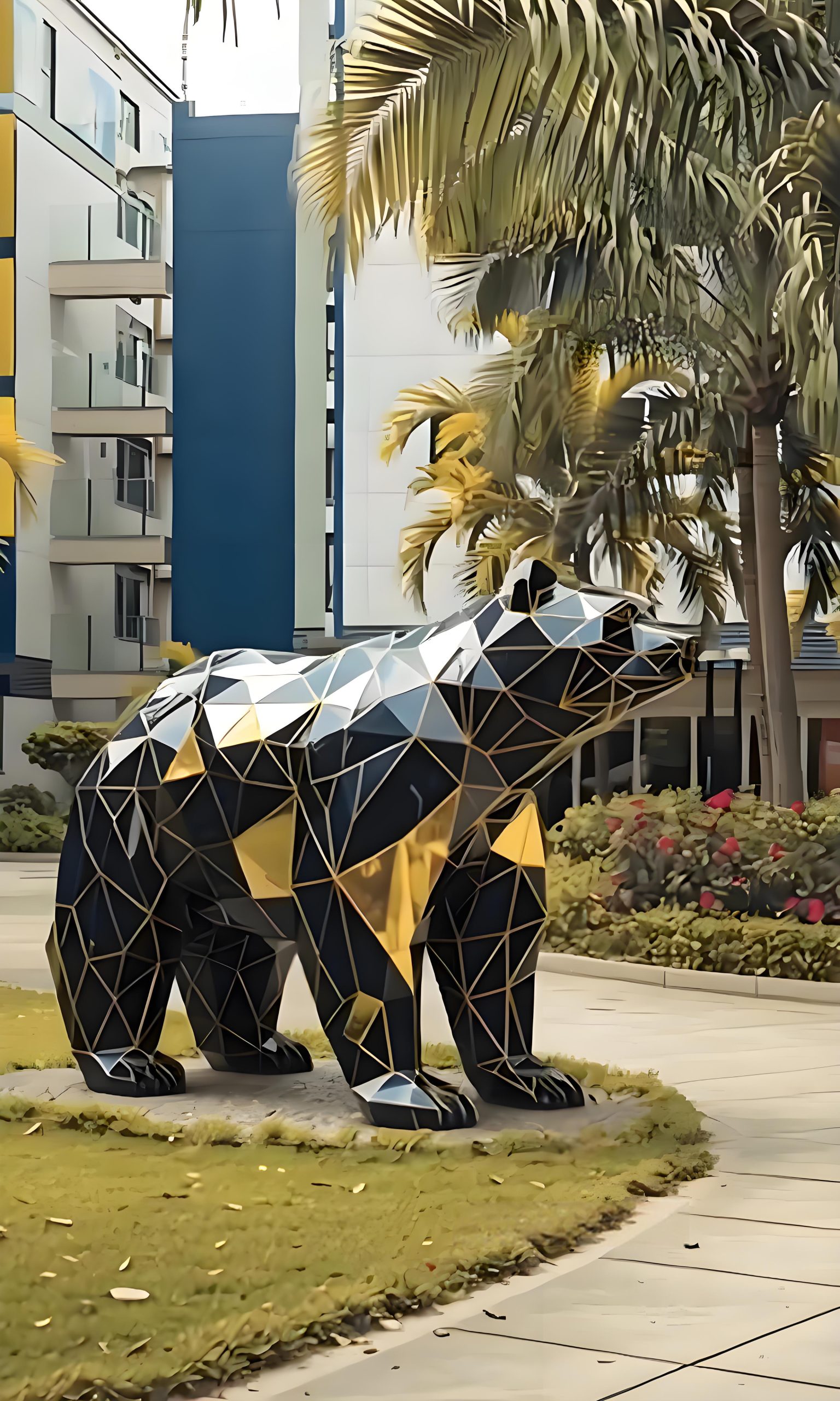 Stainless steel animal sculpture