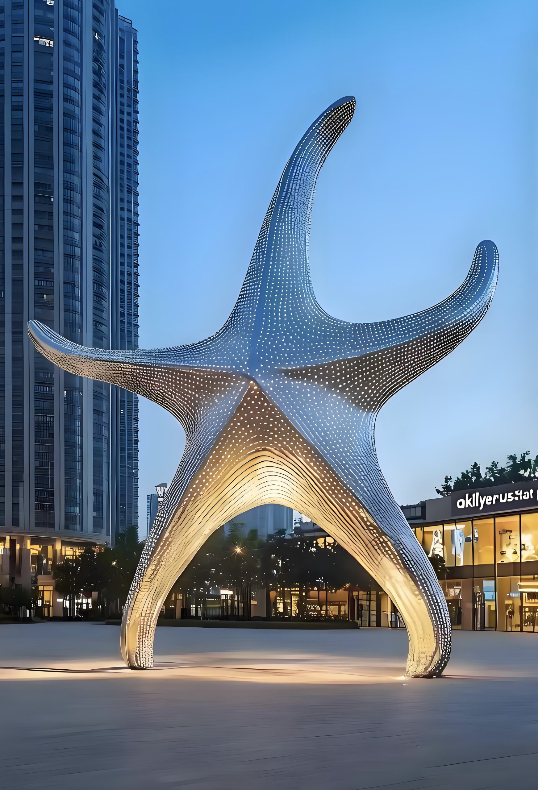 Stainless steel animal sculpture