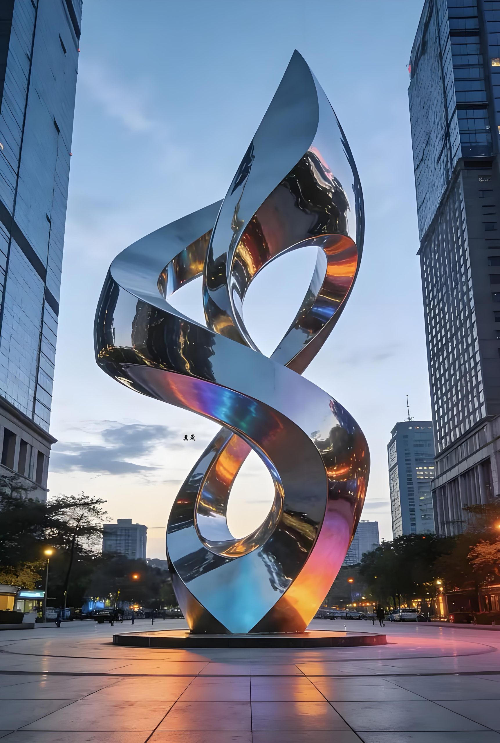 Stainless steel landscape sculpture