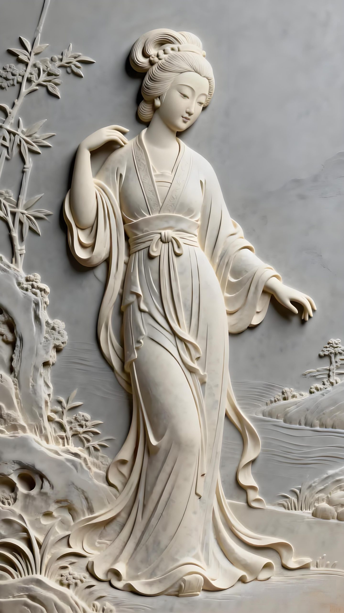 Chinese-style Court Ladies Relief