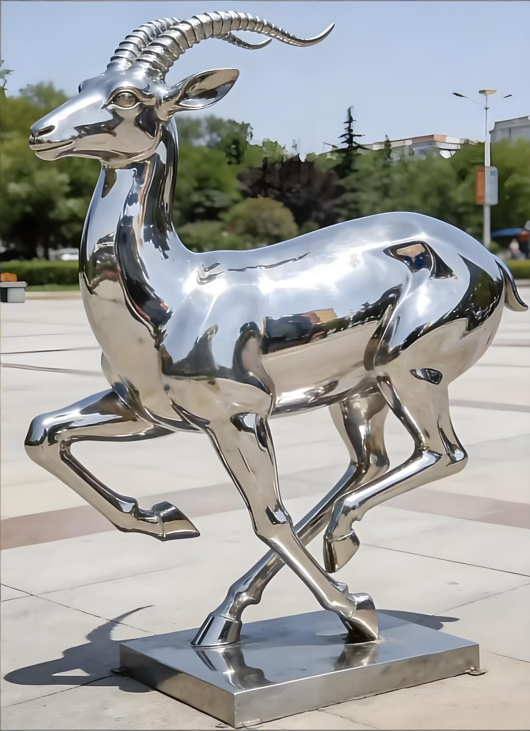 Stainless steel animal sculpture