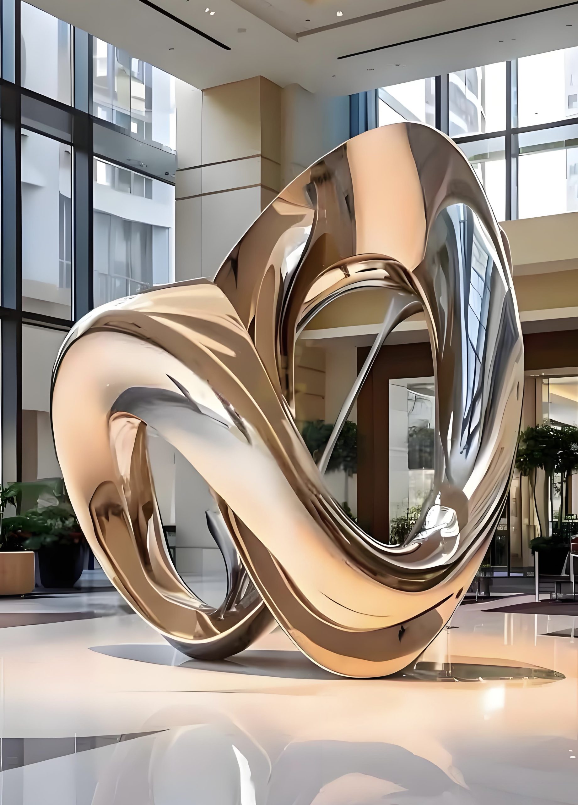 Stainless steel landscape sculpture