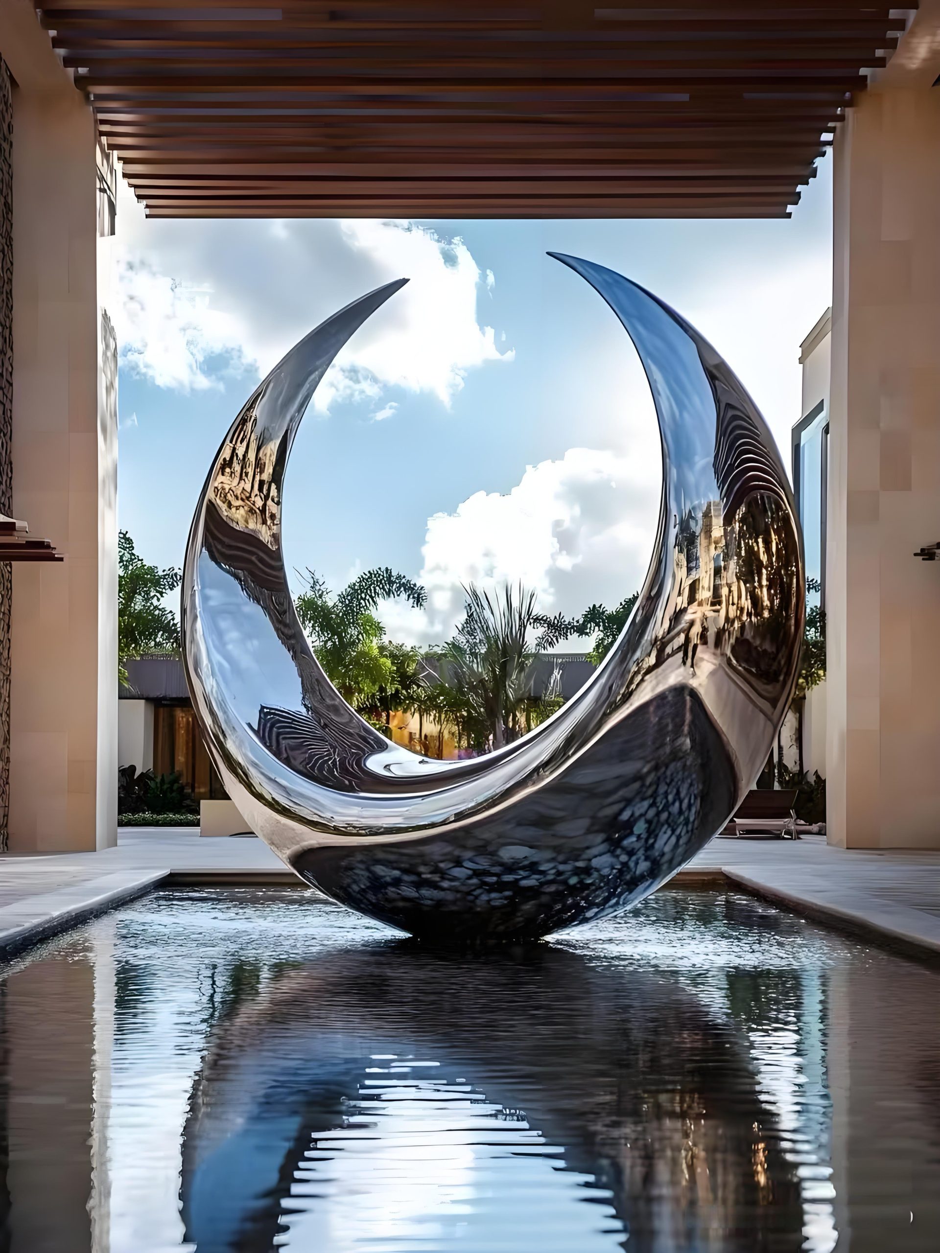 Stainless steel landscape sculpture