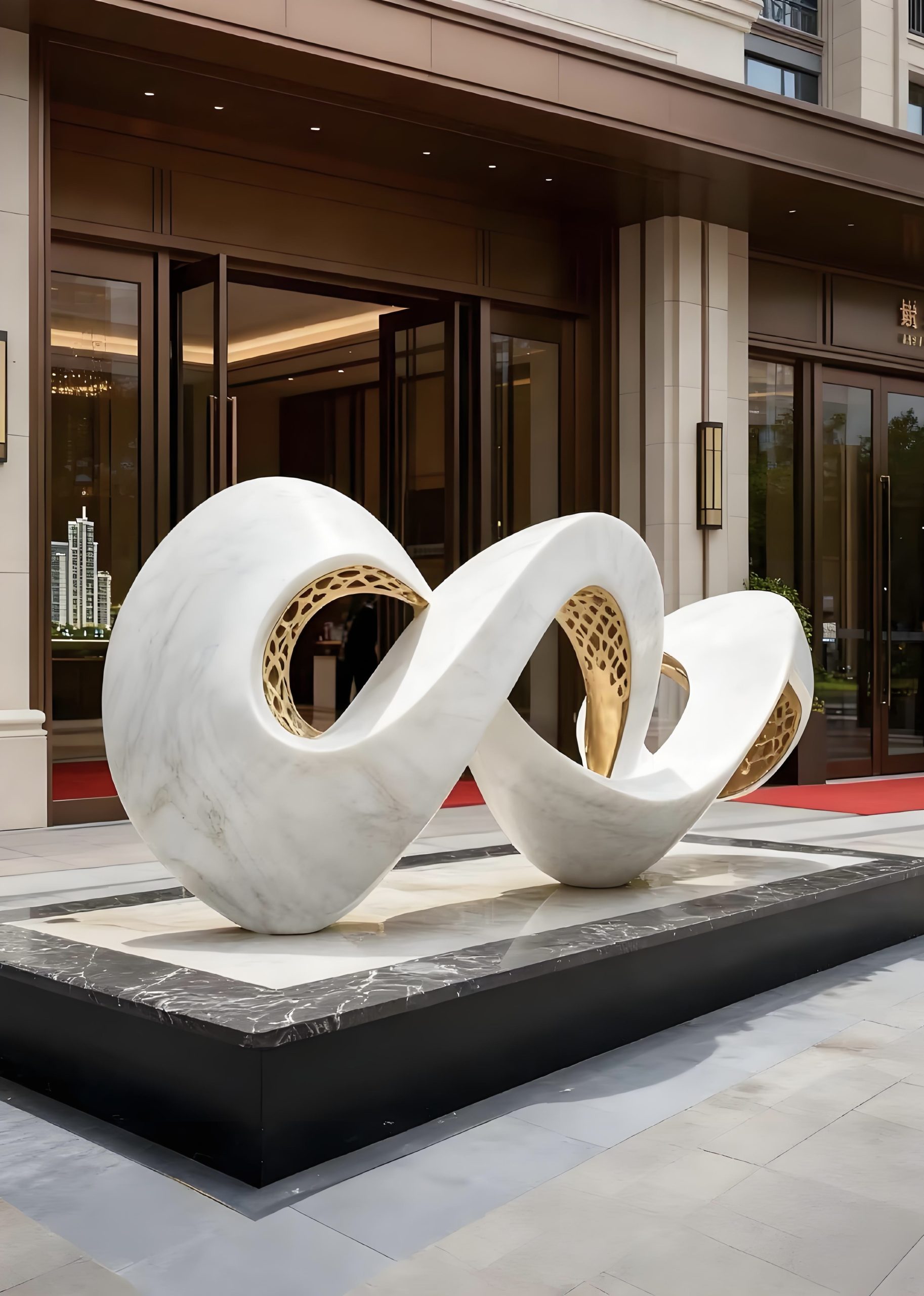 Marble landscape sculpture