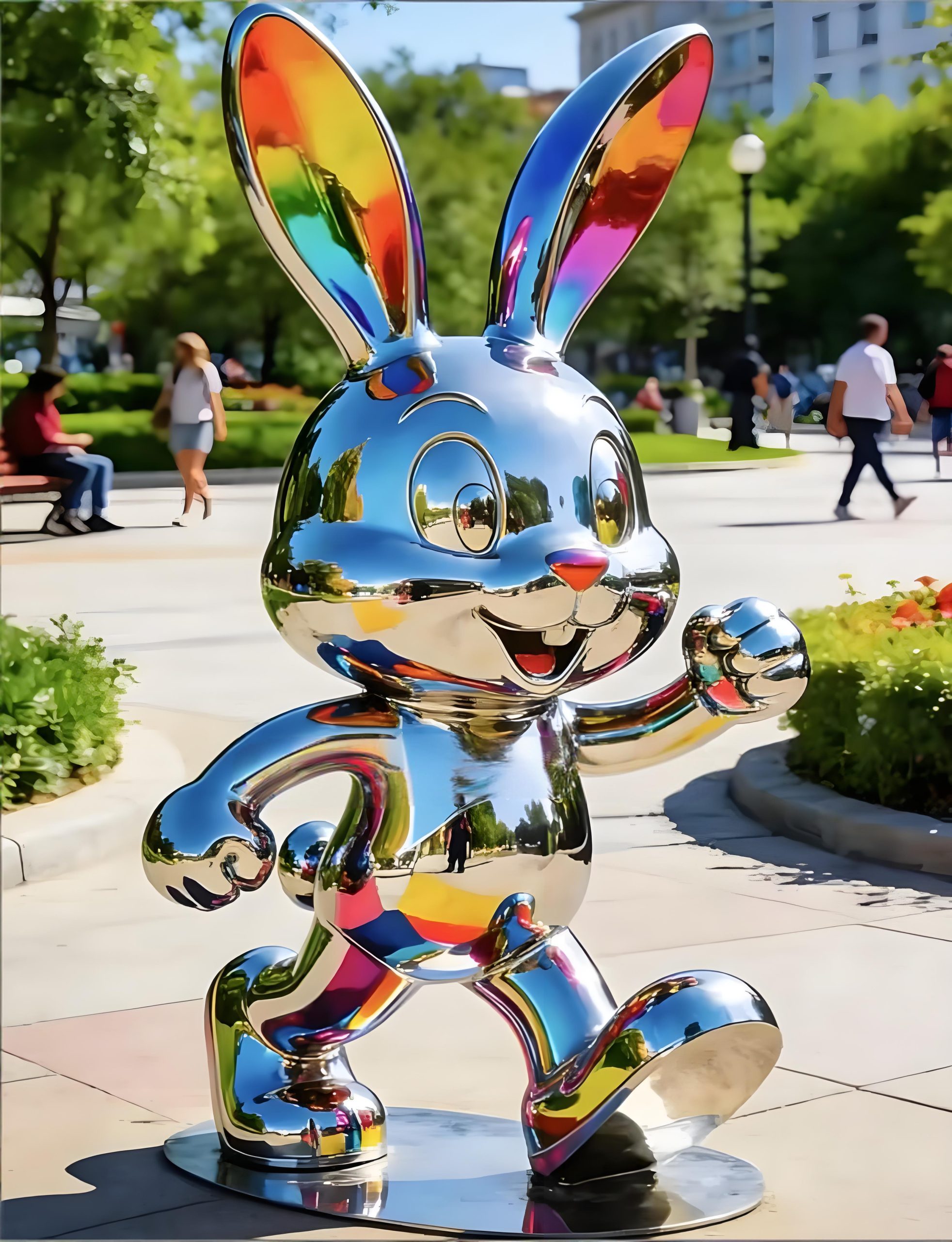 Stainless steel cartoon sculpture