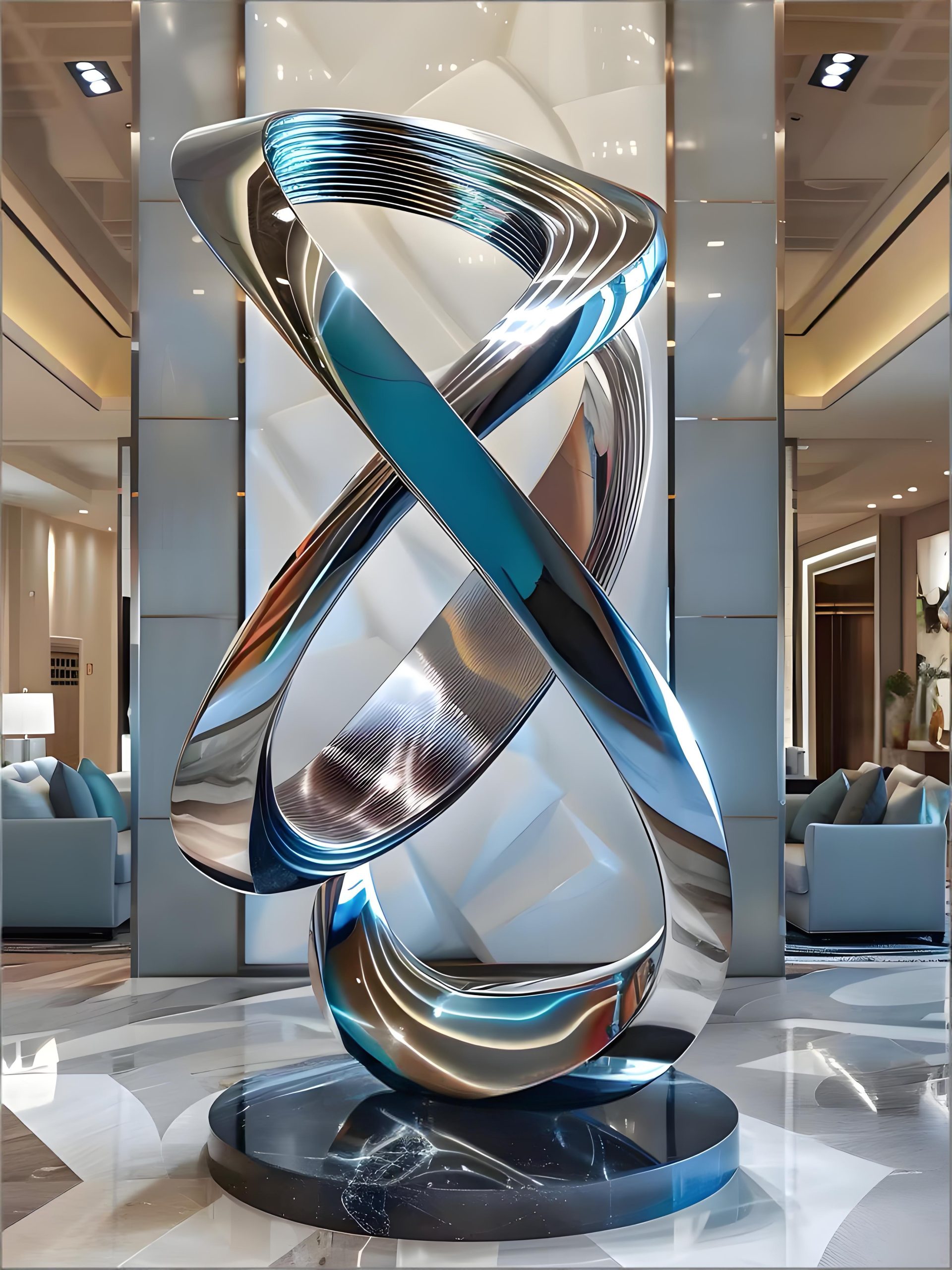 Stainless steel landscape sculpture