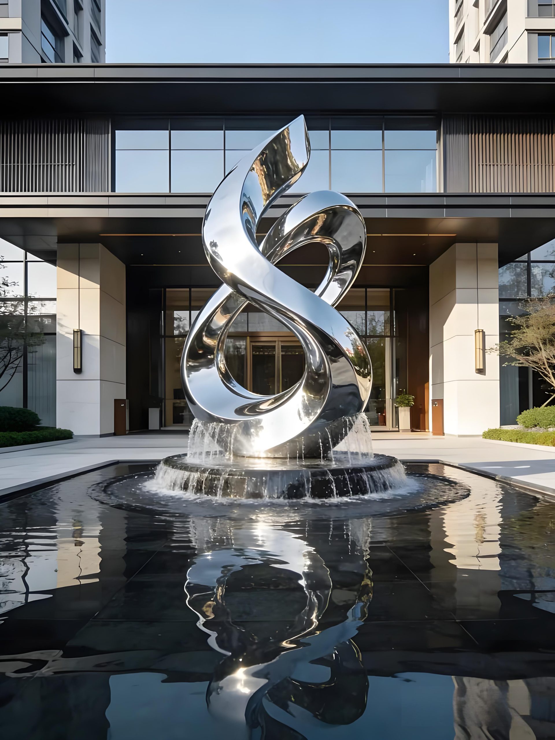 Stainless steel landscape sculpture