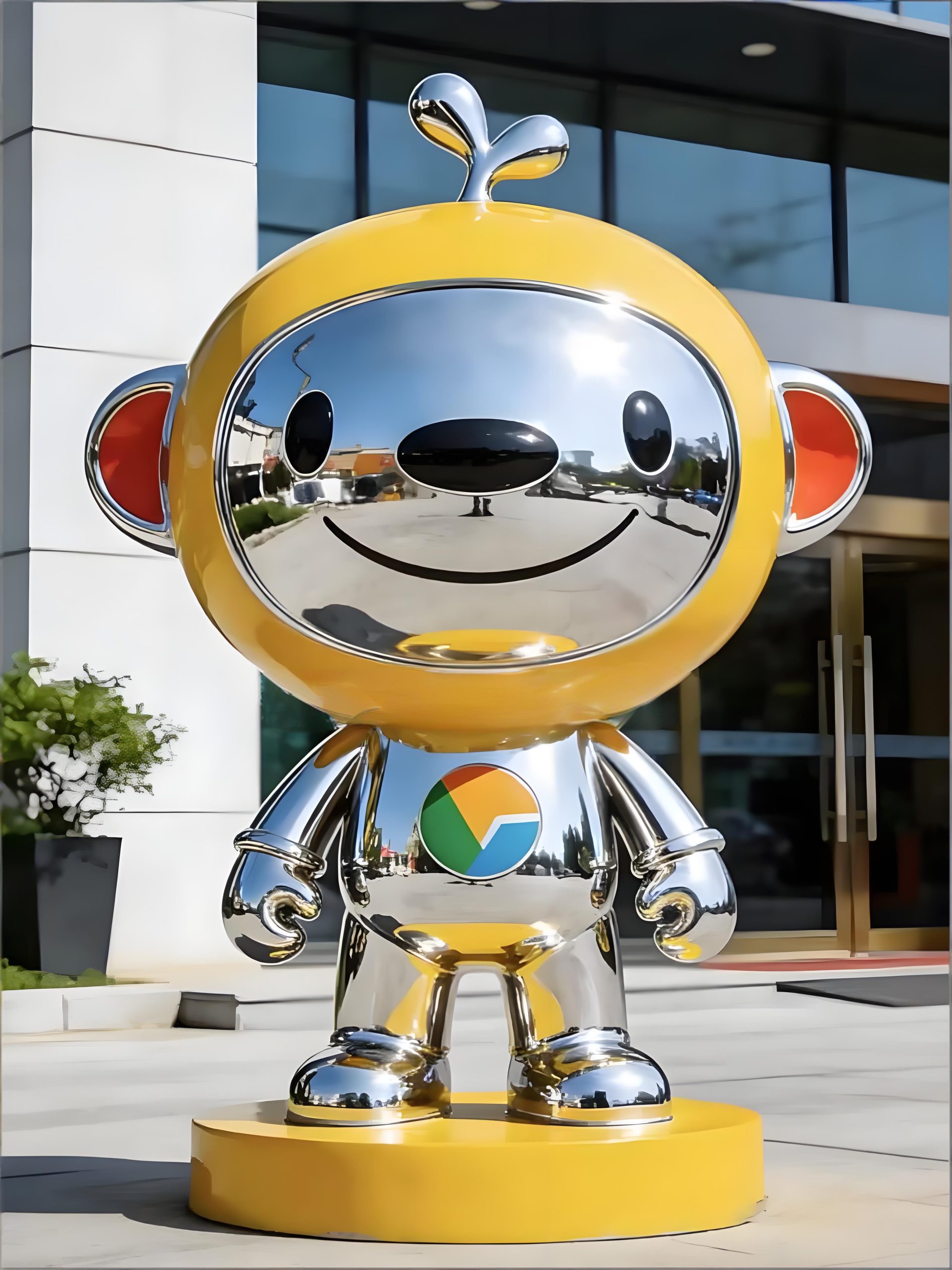 Stainless steel cartoon sculpture