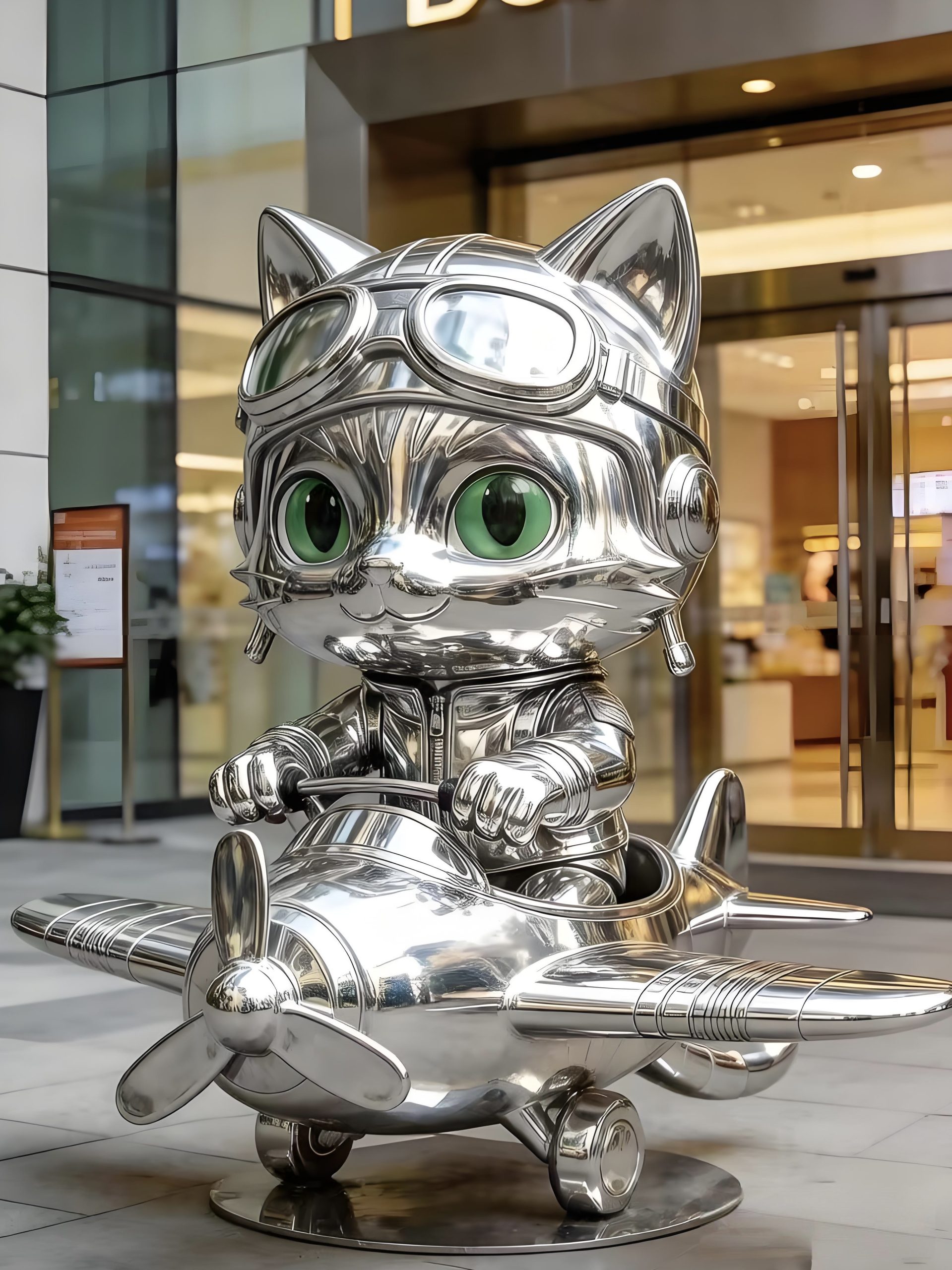 Stainless steel cartoon sculpture