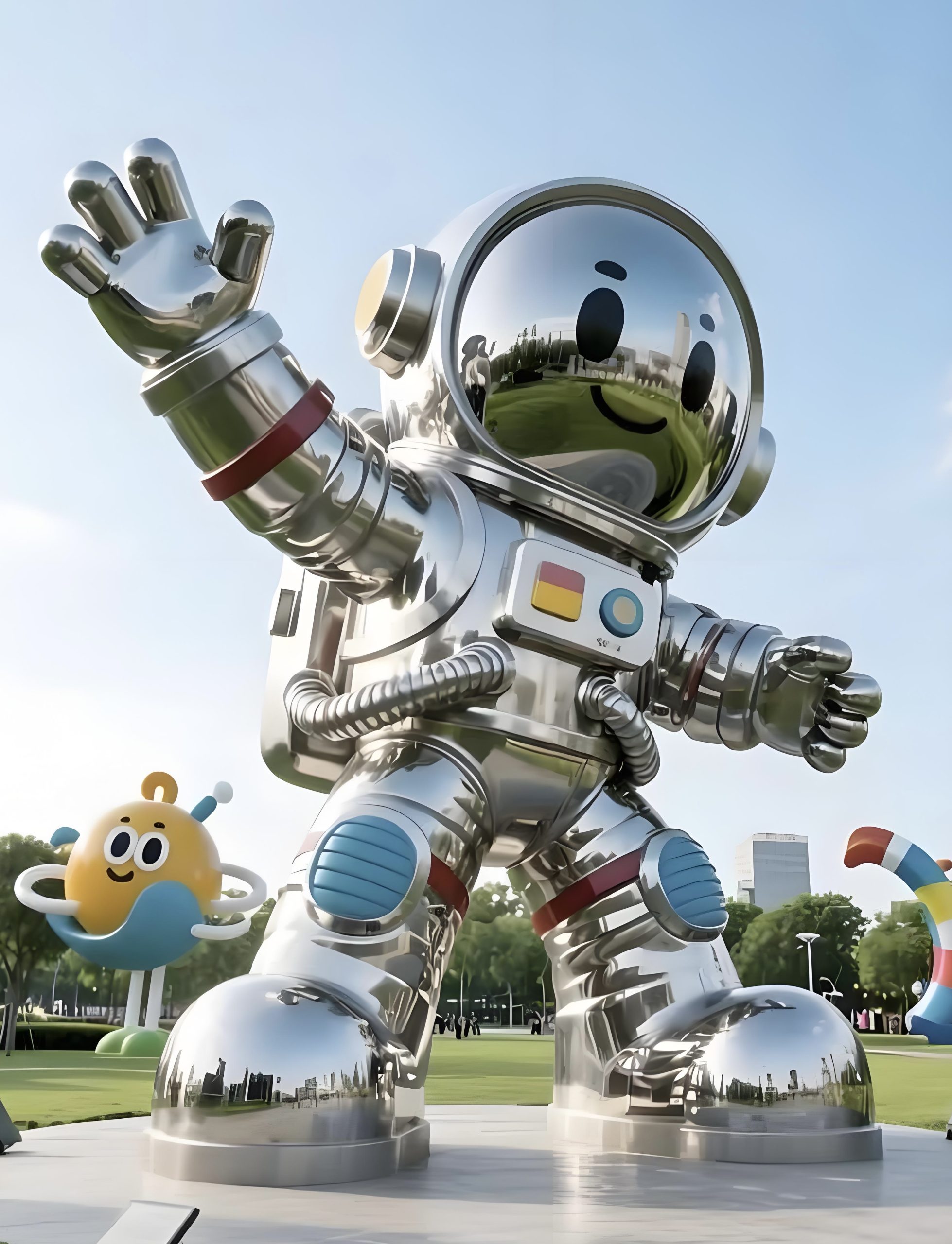 Stainless steel cartoon sculpture