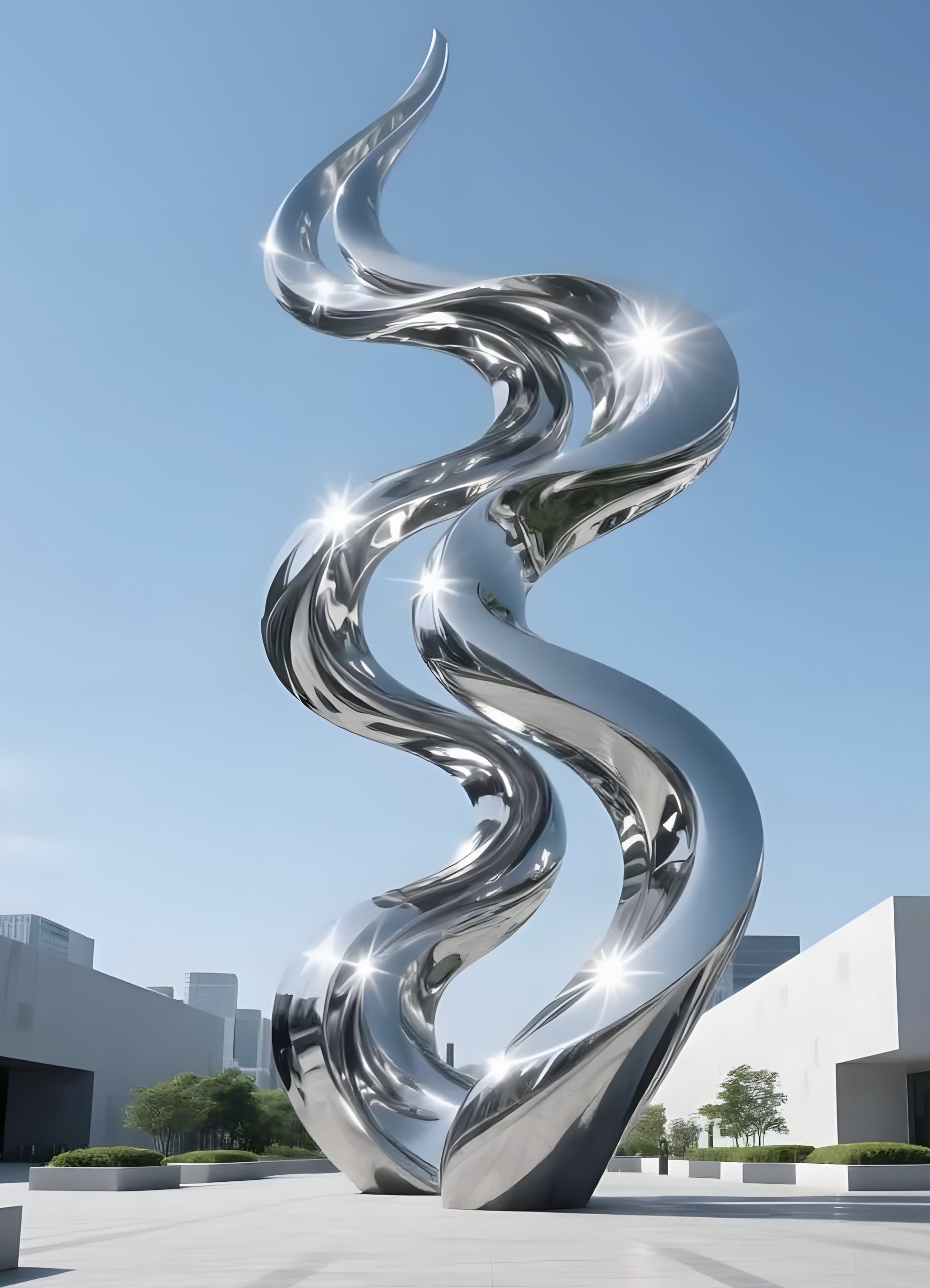 Stainless steel landscape sculpture