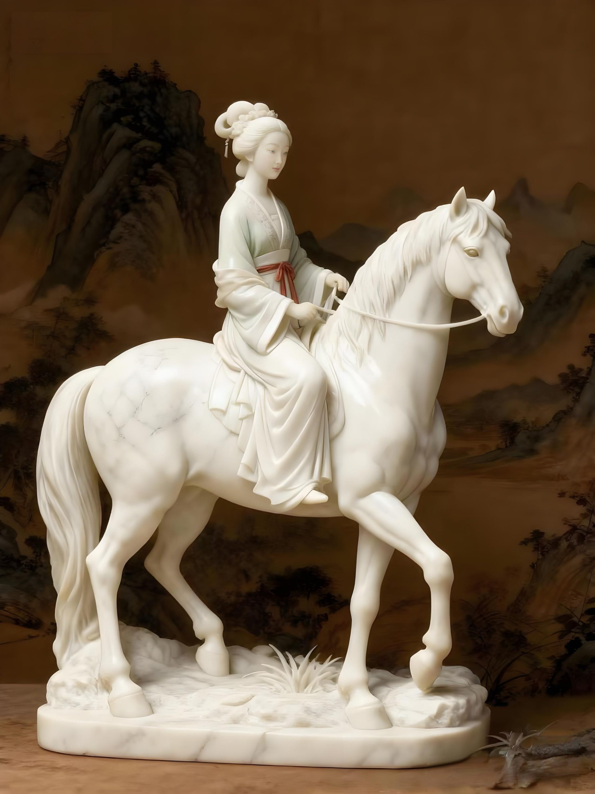 Chinese-style Court Ladies Sculpture