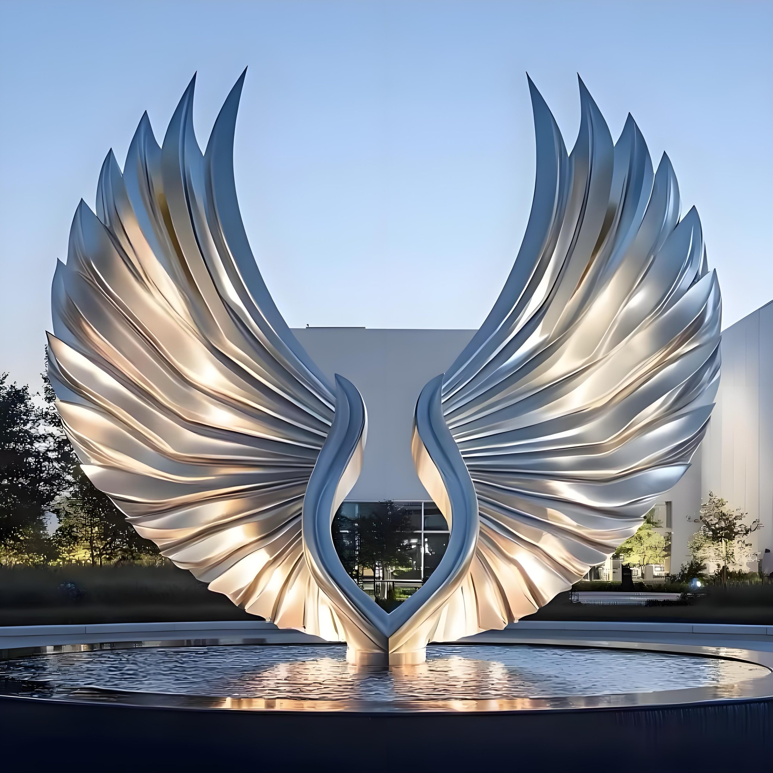 Stainless steel landscape sculpture