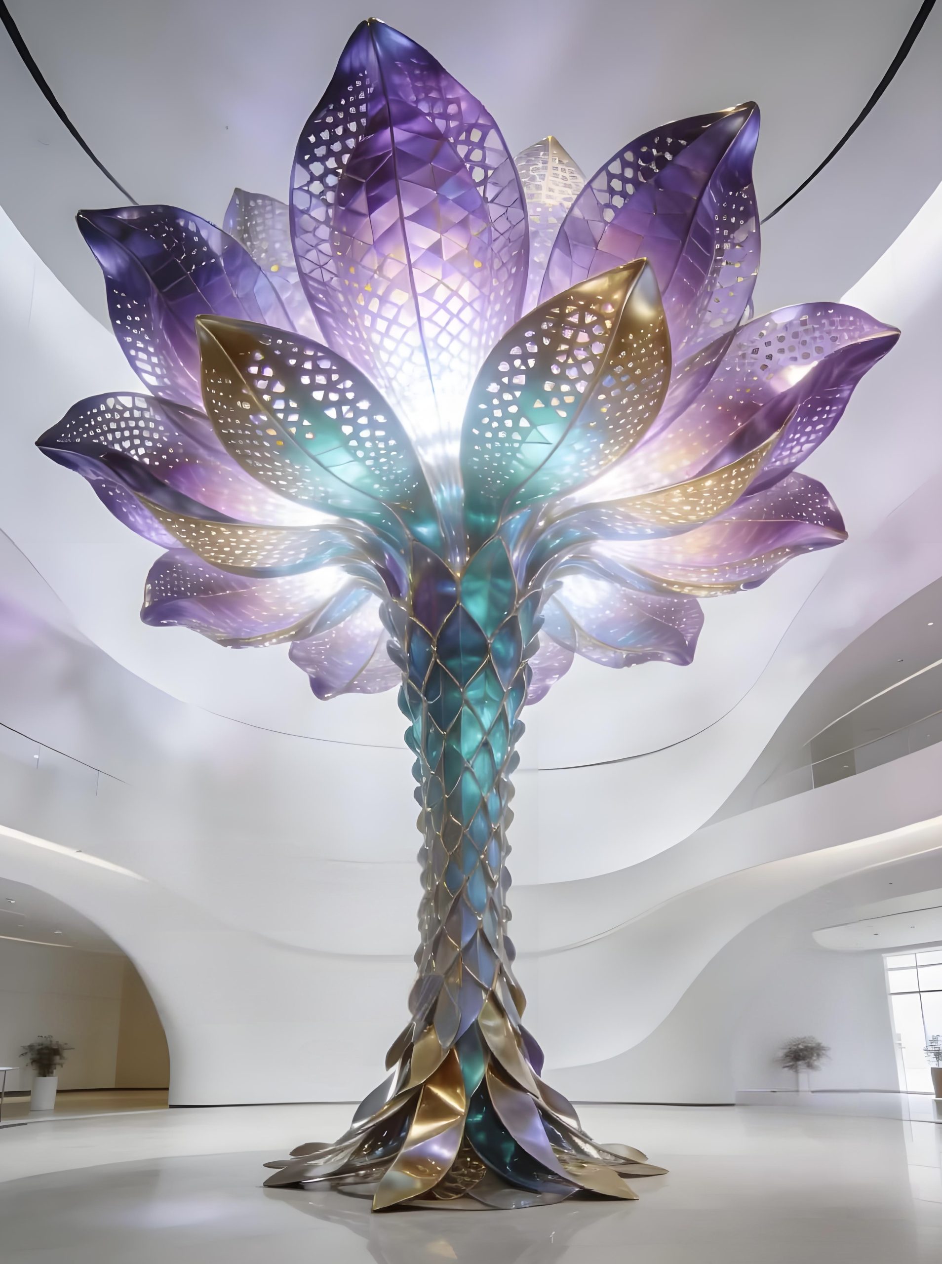 Stainless steel landscape sculpture