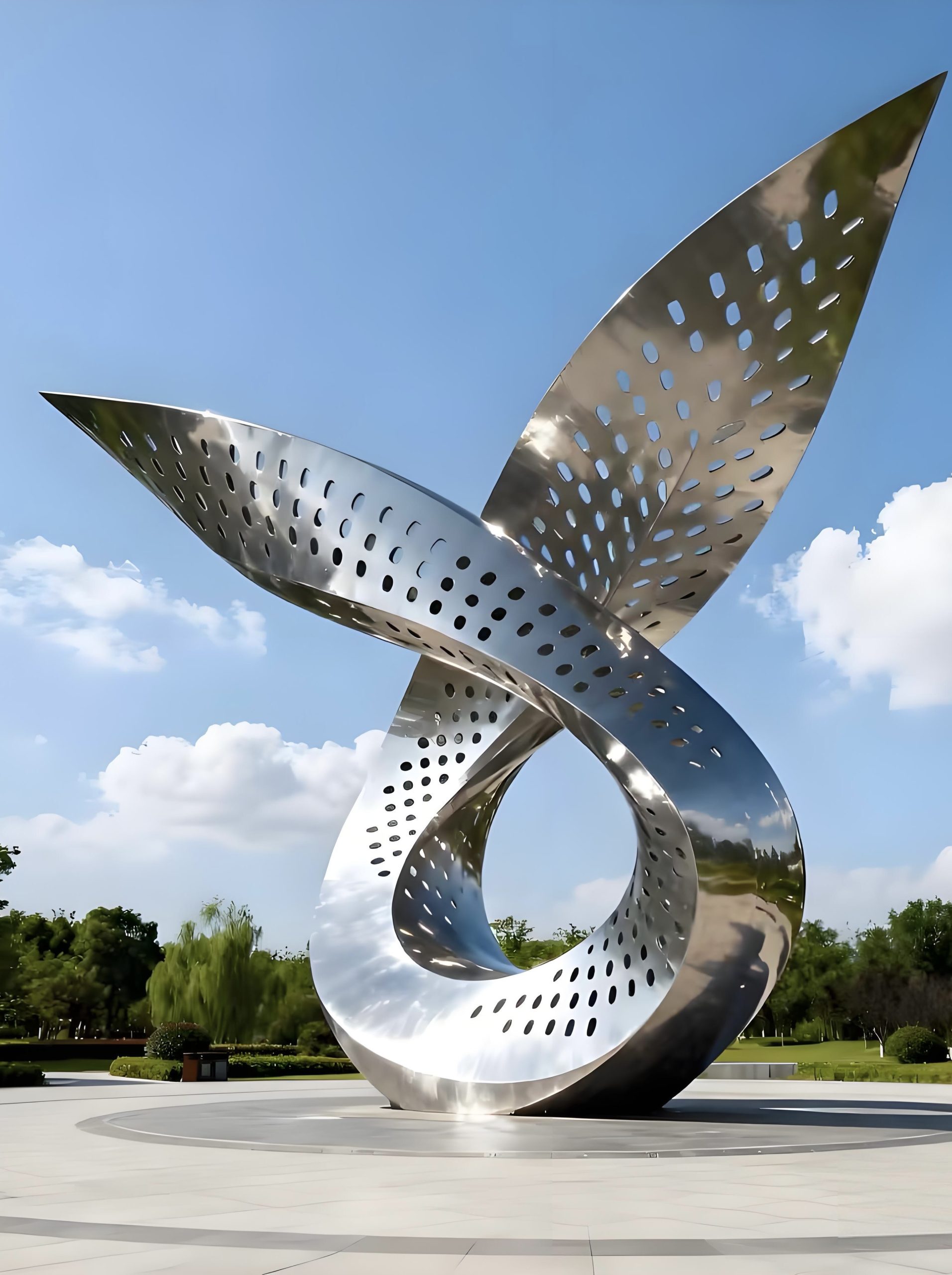 Stainless steel landscape sculpture