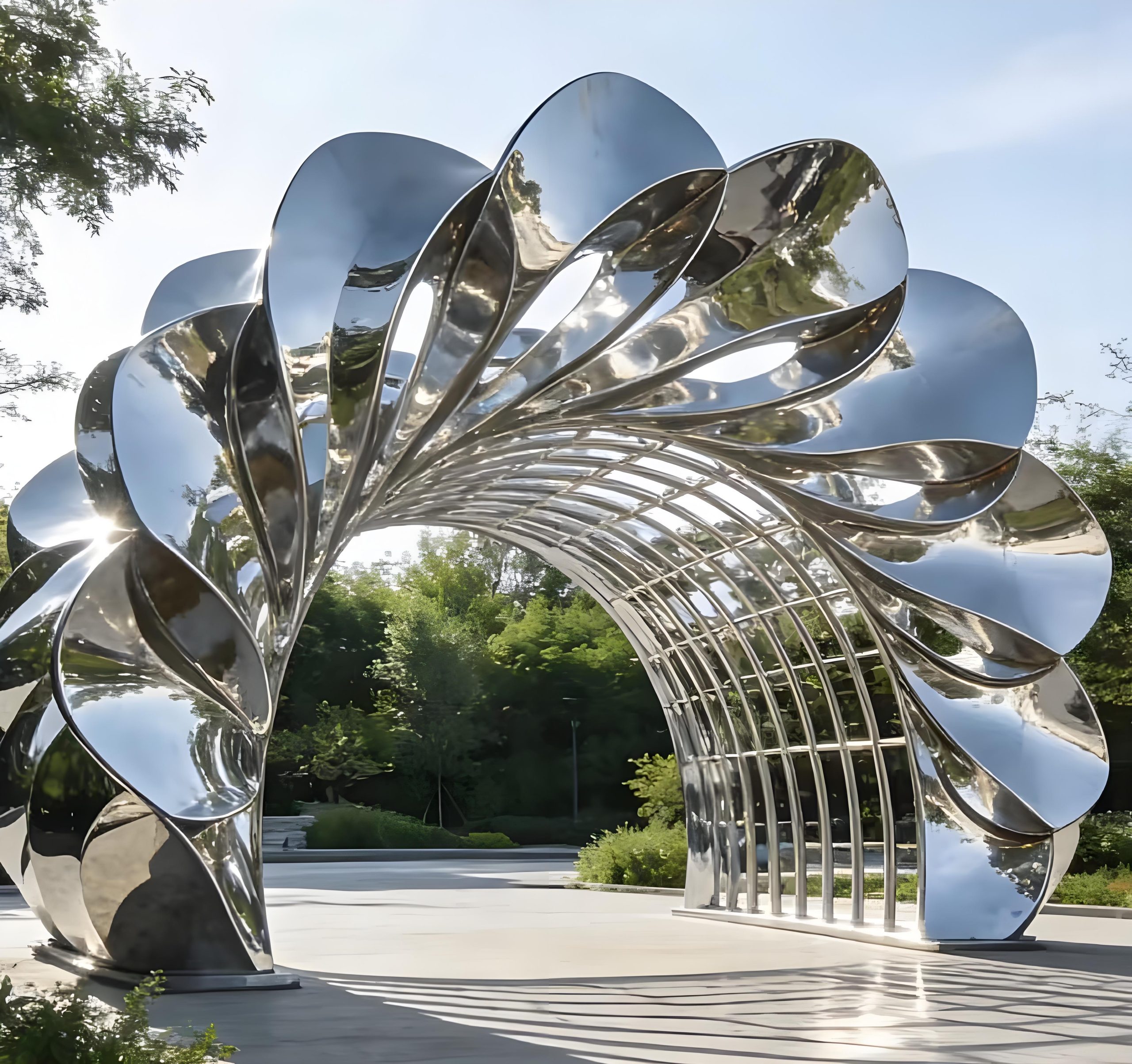 Stainless steel landscape sculpture