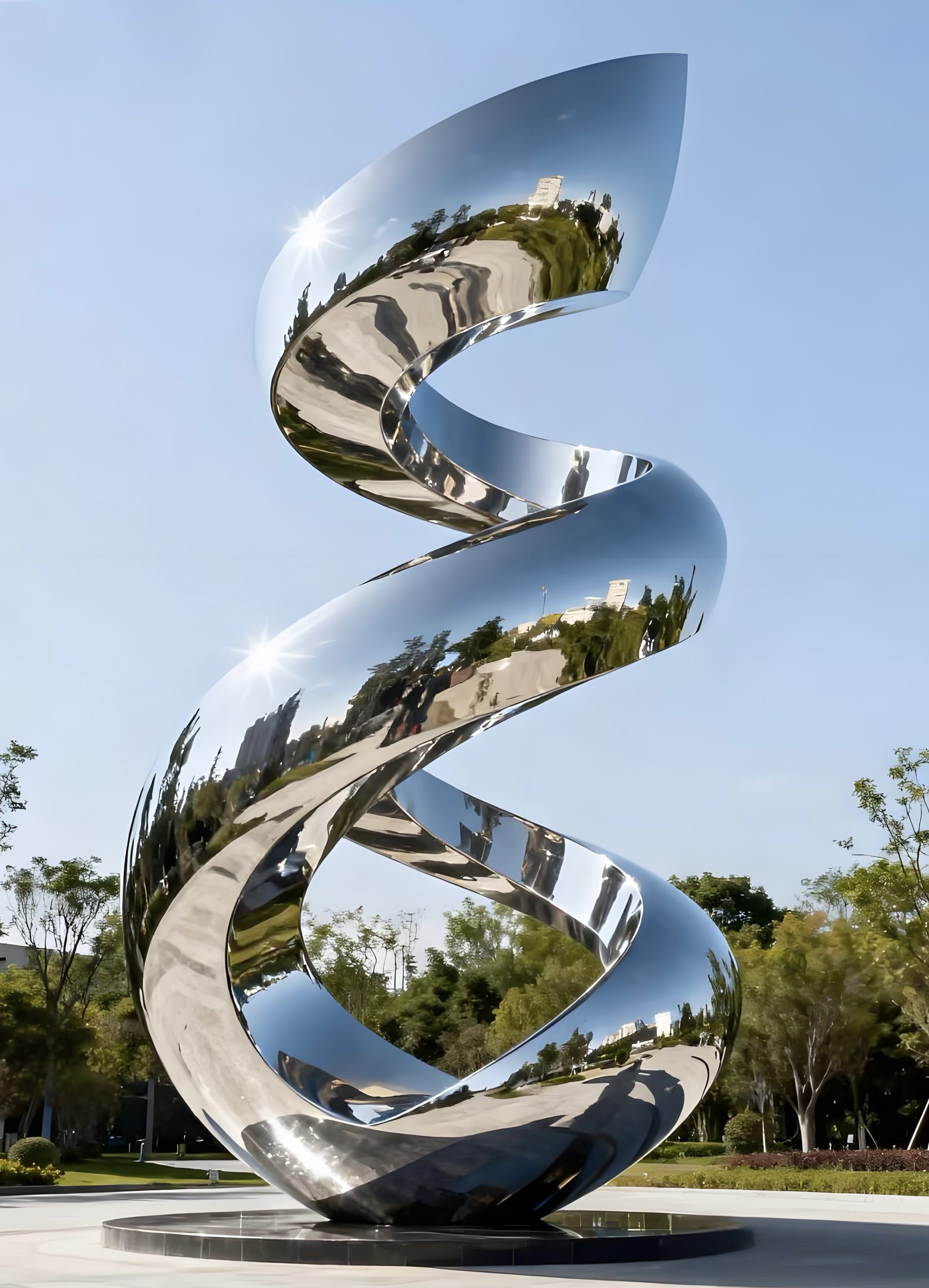 Stainless steel landscape sculpture