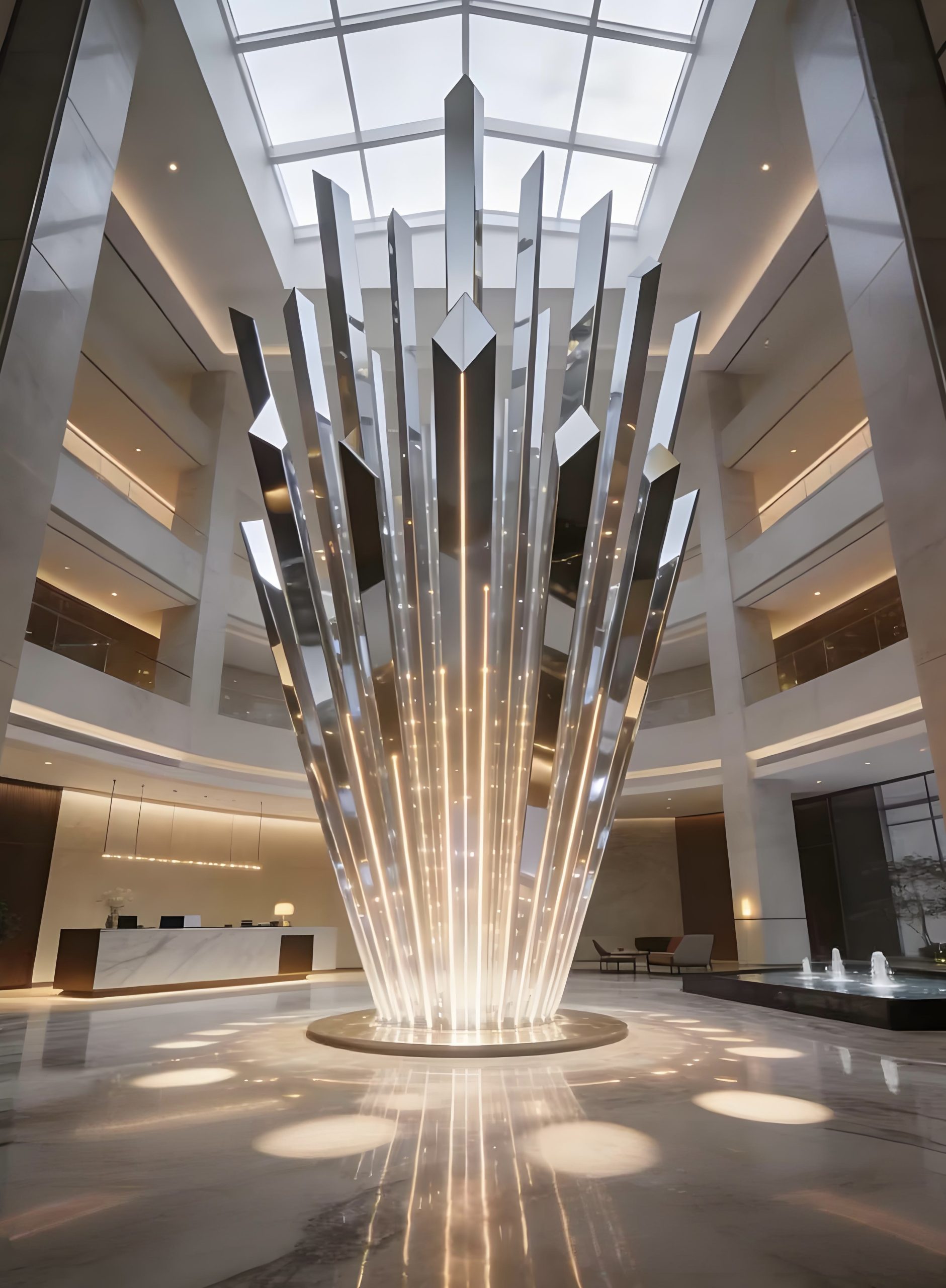 Stainless steel landscape sculpture