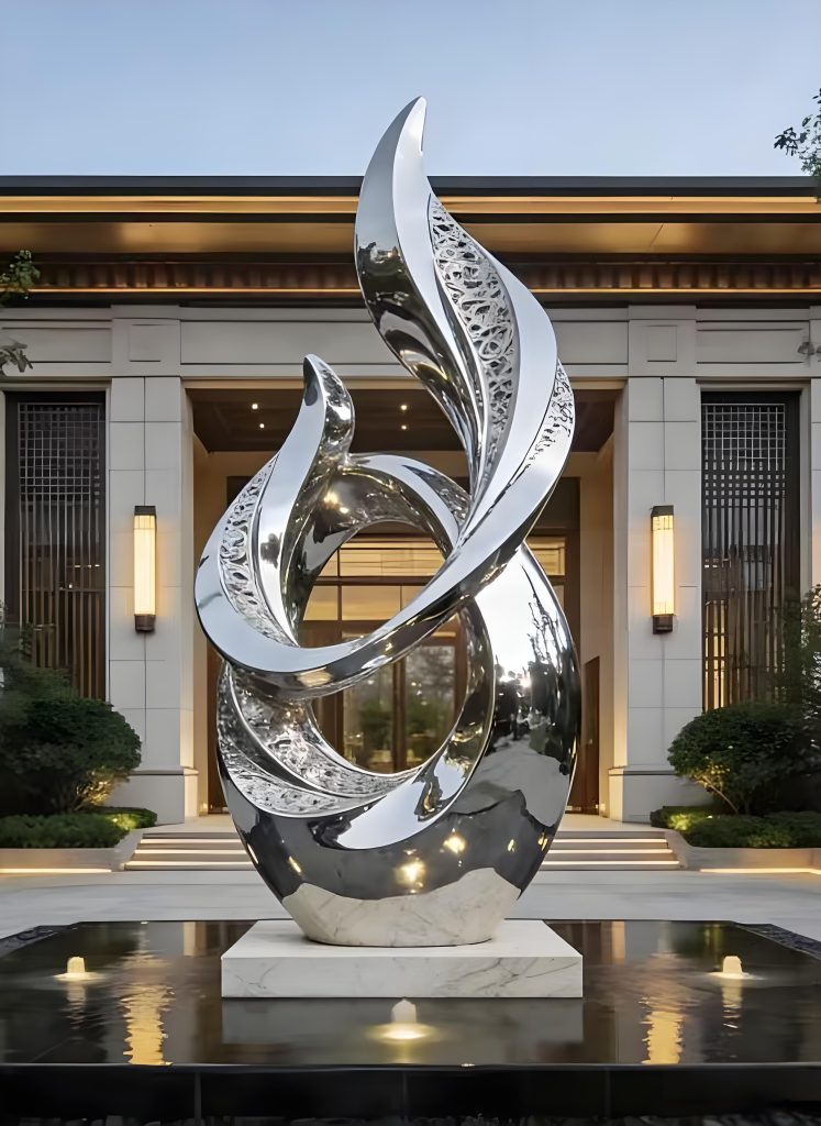 Stainless steel landscape sculpture