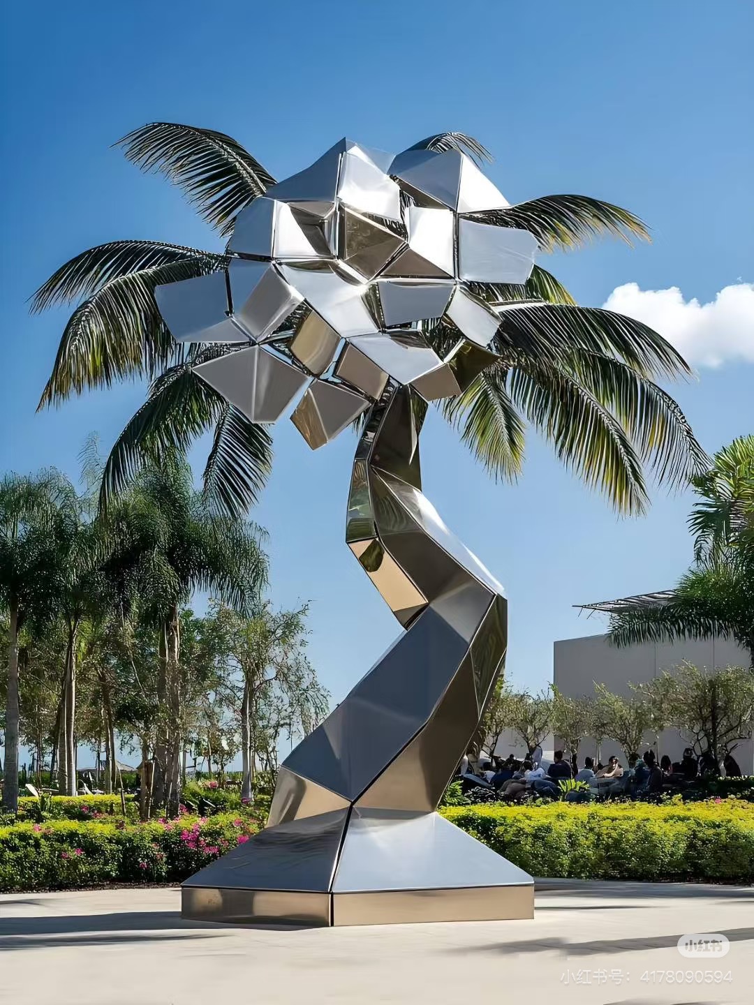 Stainless steel landscape sculpture