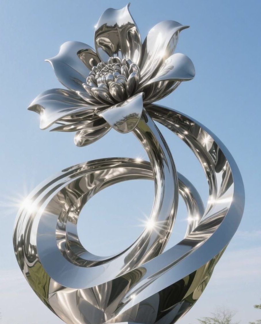 Stainless steel landscape sculpture