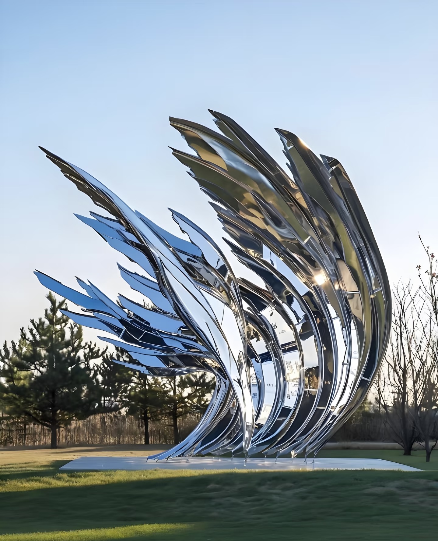 Stainless steel landscape sculpture
