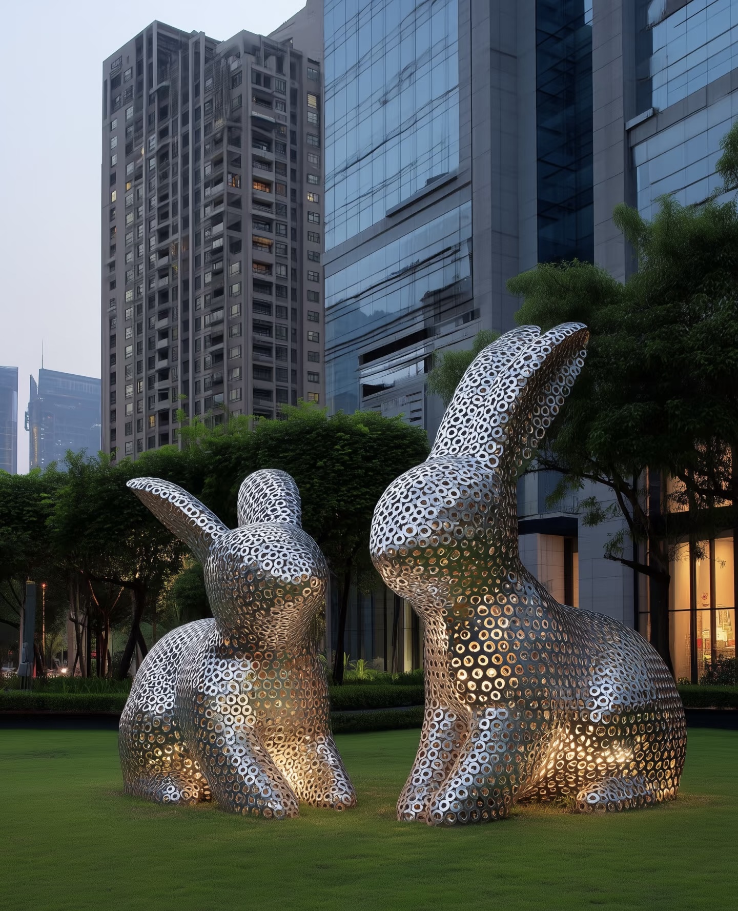 Stainless steel animal sculpture