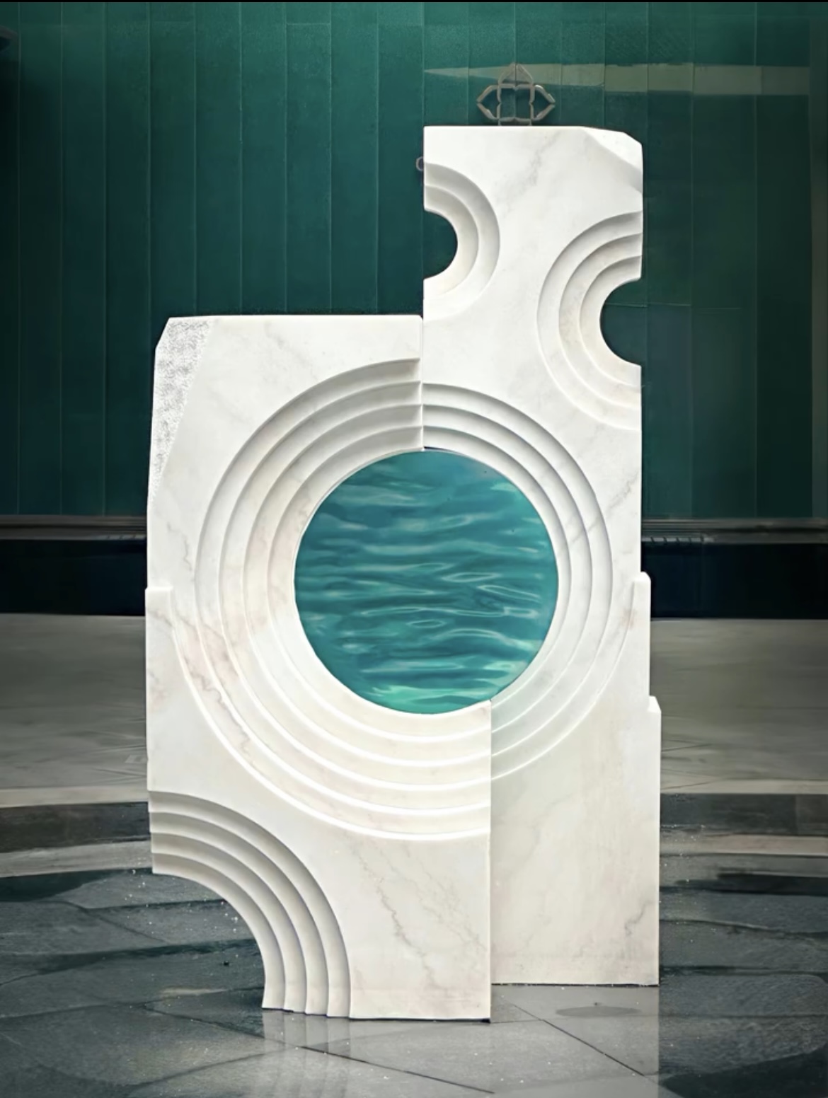 Marble landscape sculpture