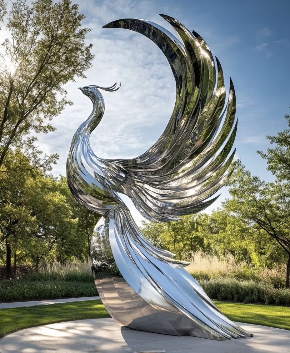 Stainless steel animal sculpture