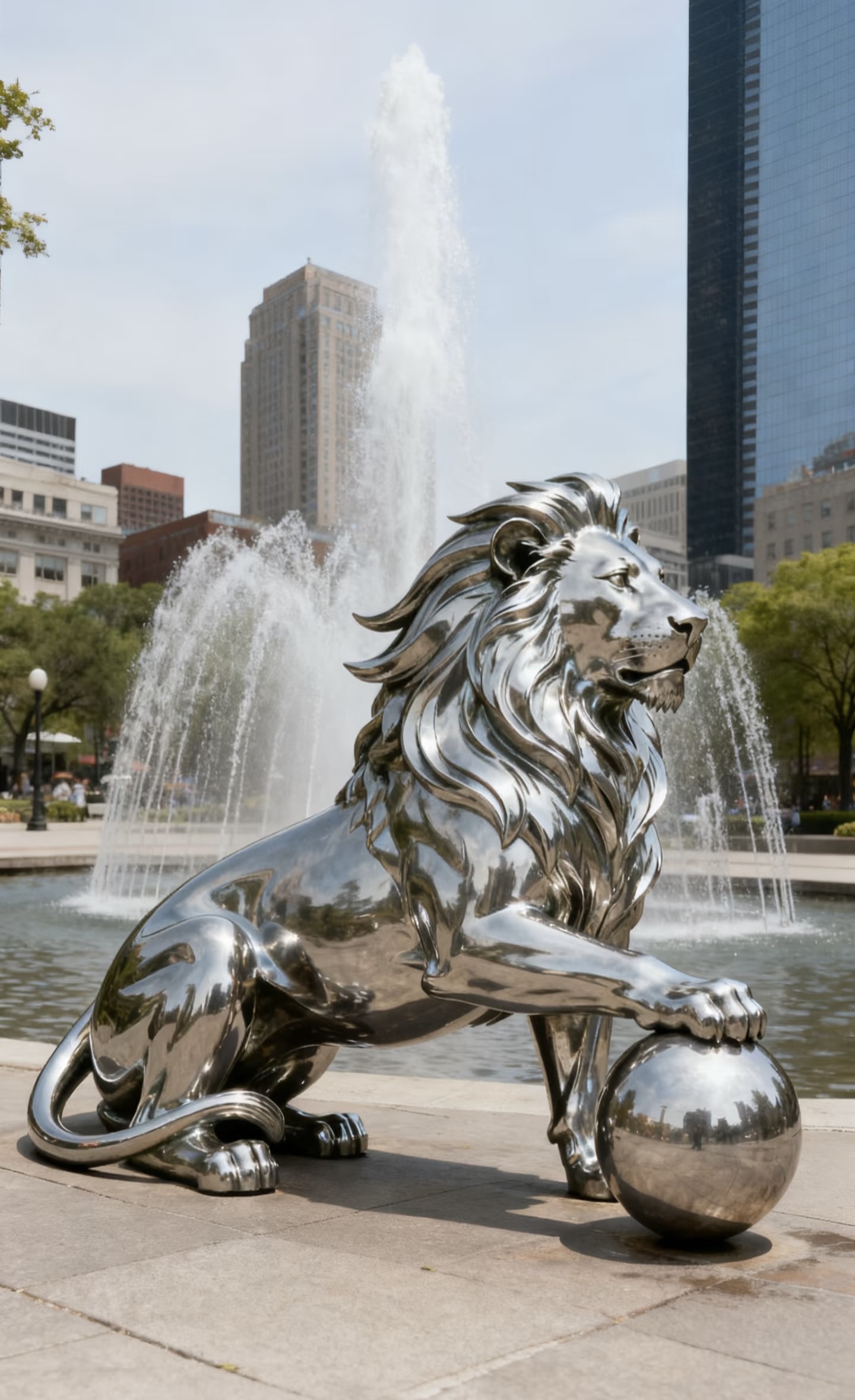 Stainless steel animal sculpture