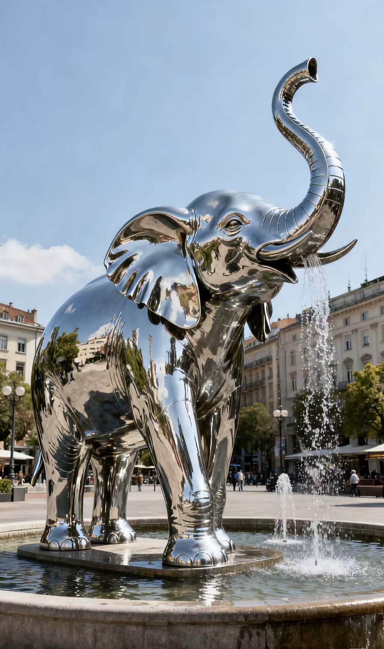 Stainless steel animal sculpture