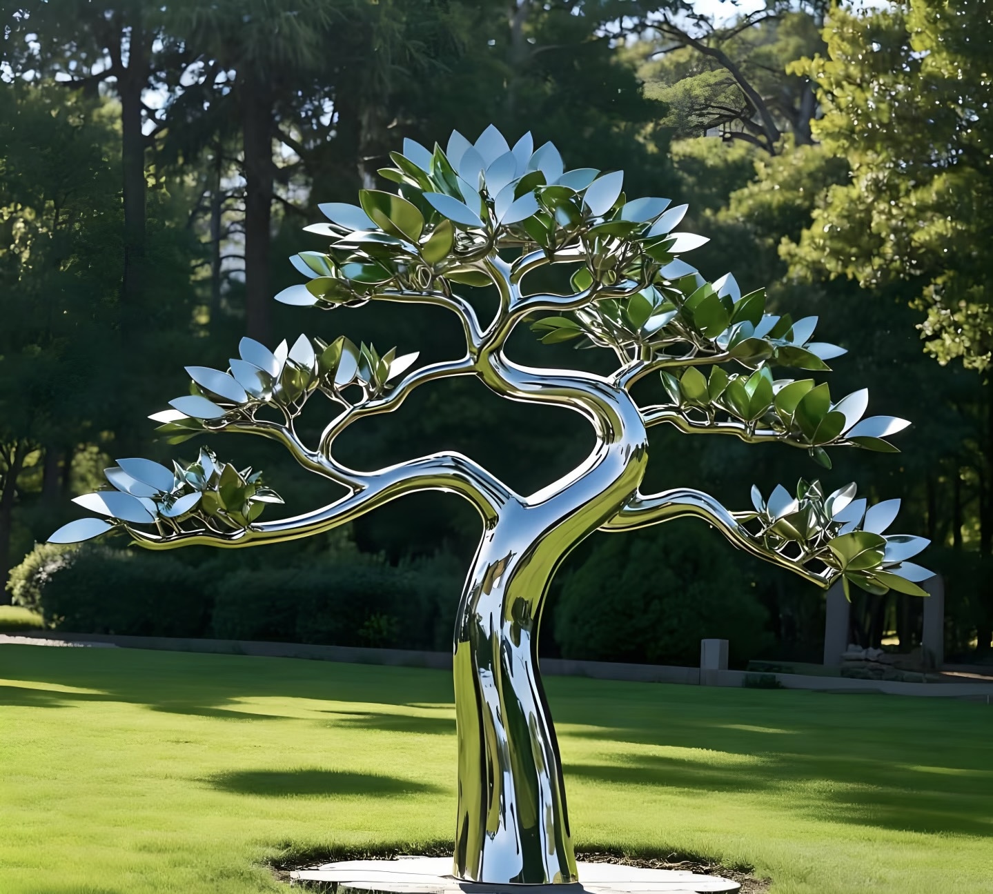 Stainless steel landscape sculpture