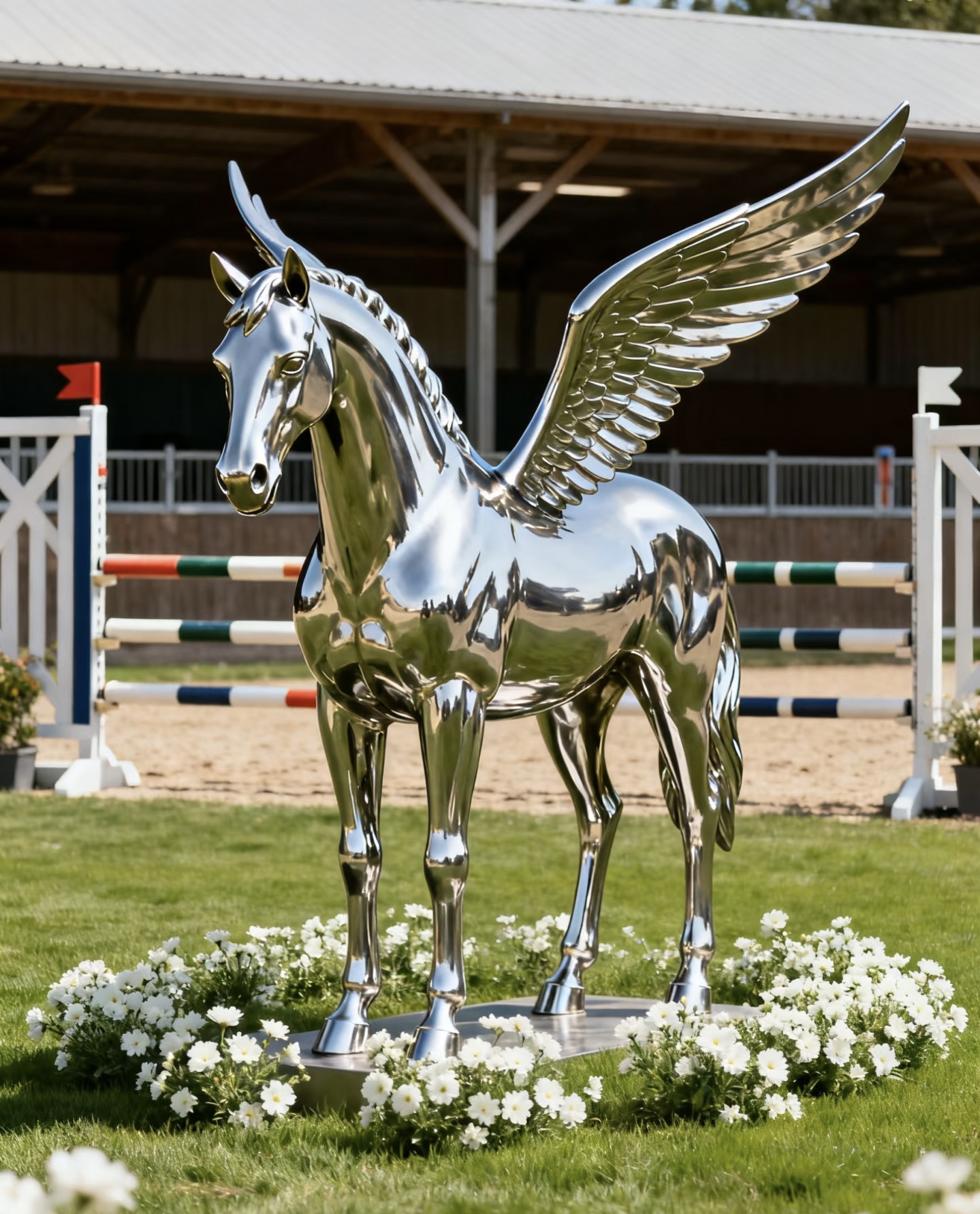 Stainless steel animal sculpture