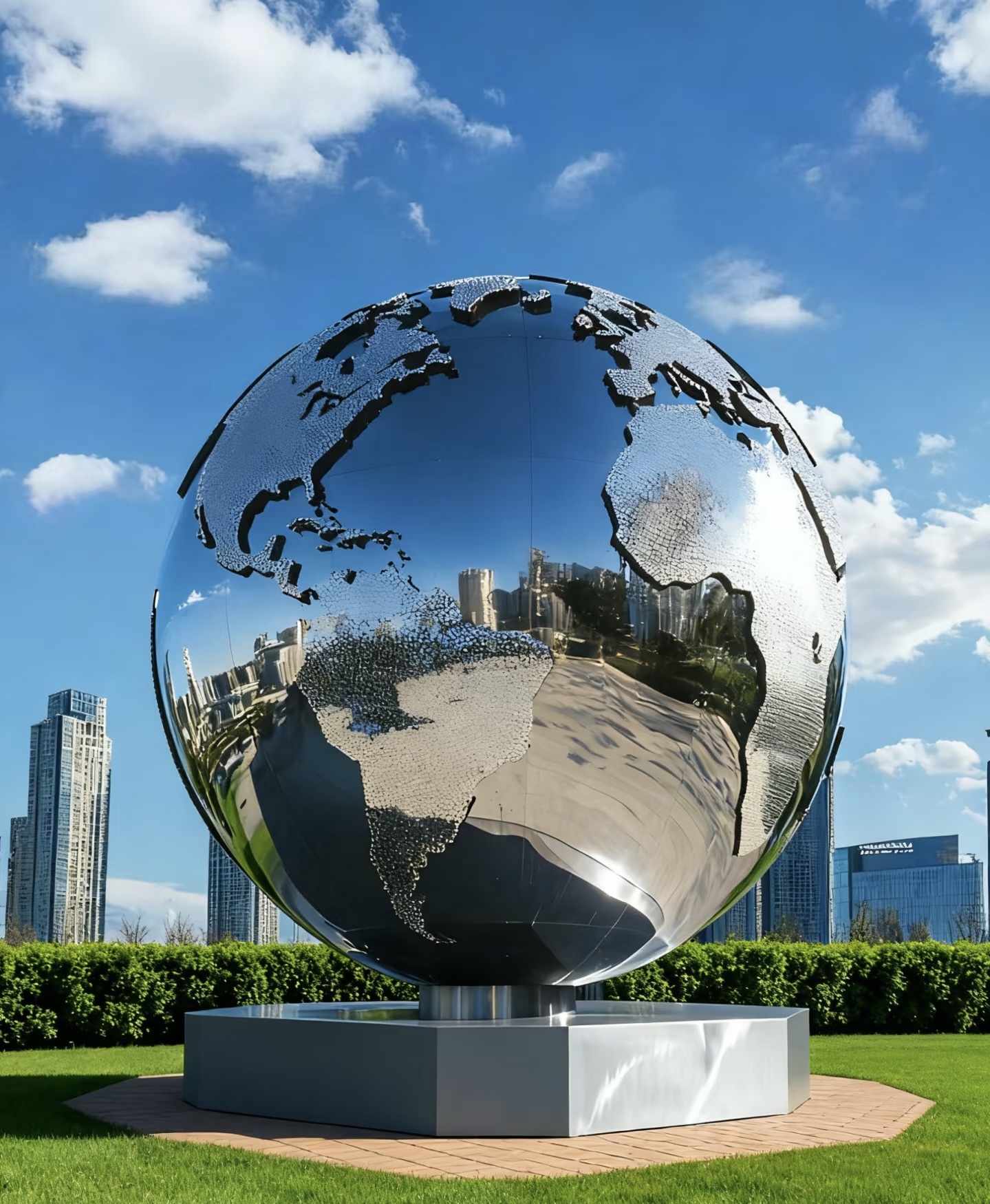 Stainless steel landscape sculpture