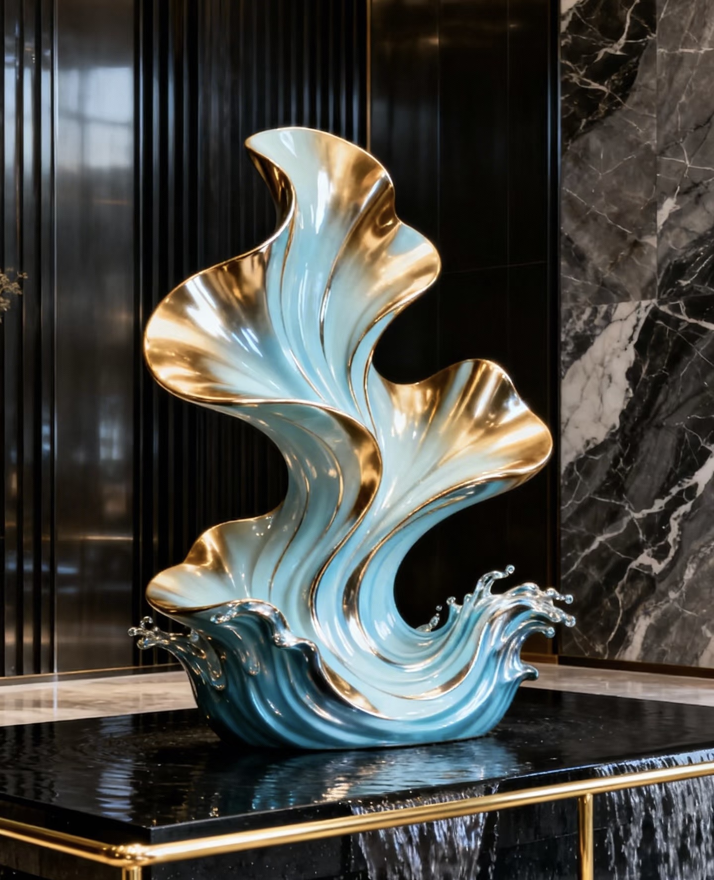 Stainless steel landscape sculpture