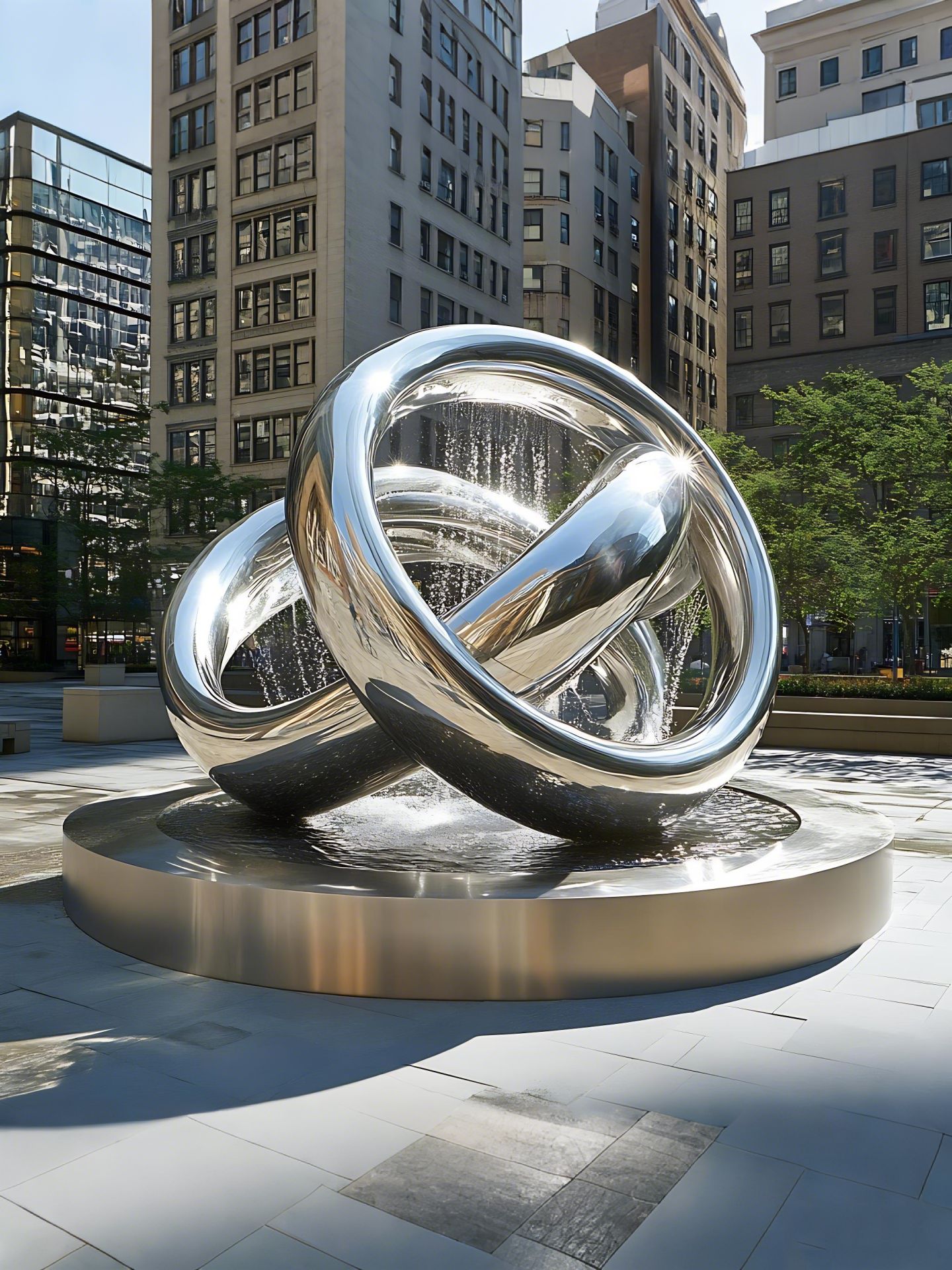 Stainless steel landscape sculpture