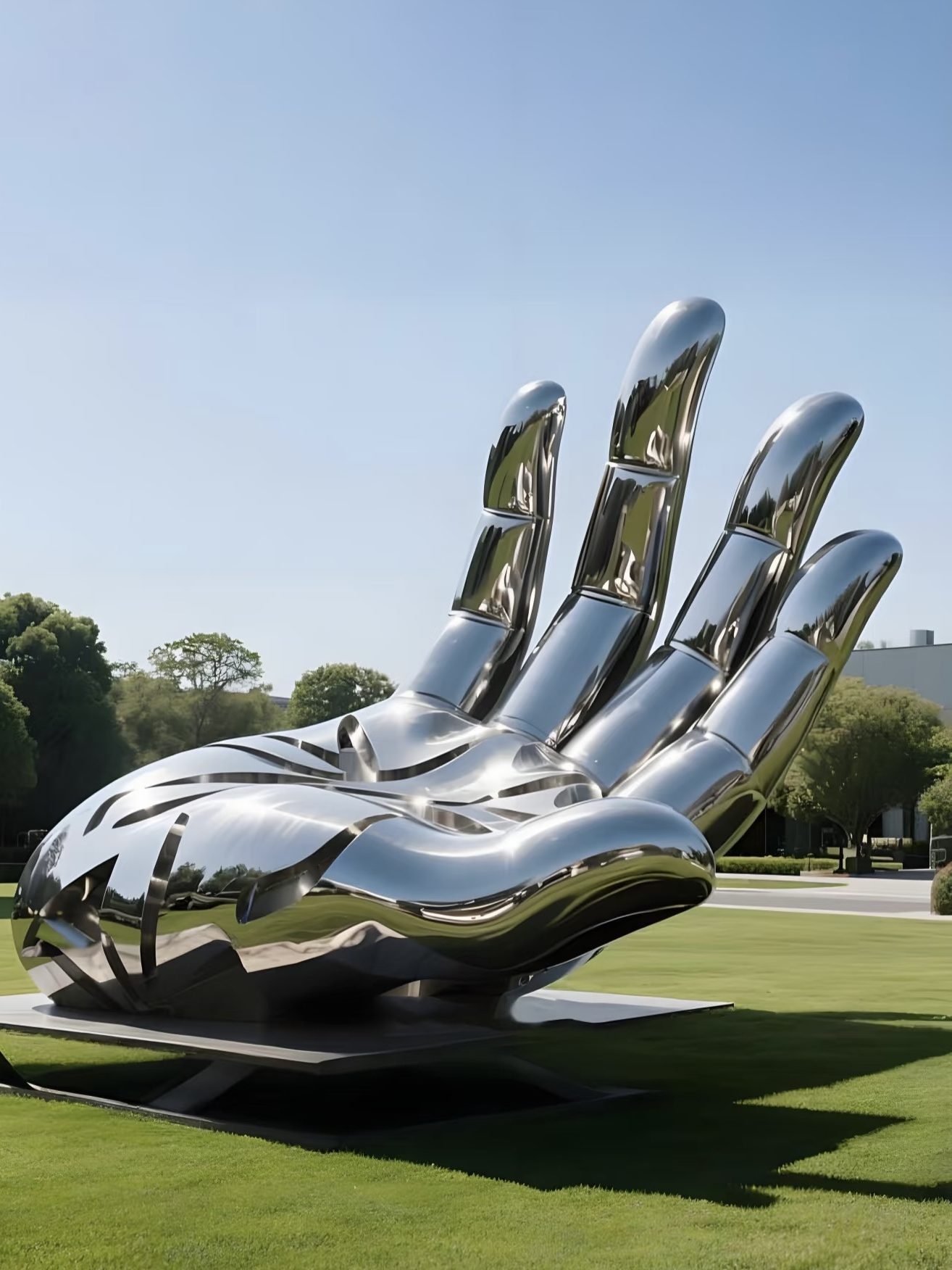 Stainless steel landscape sculpture