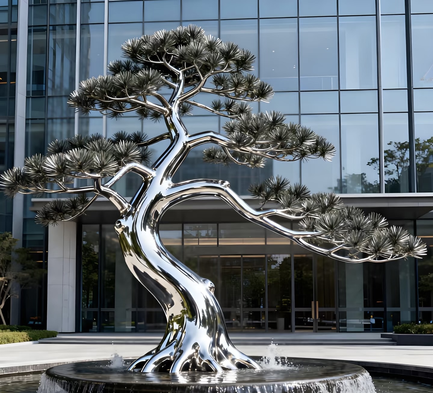 Stainless steel landscape sculpture