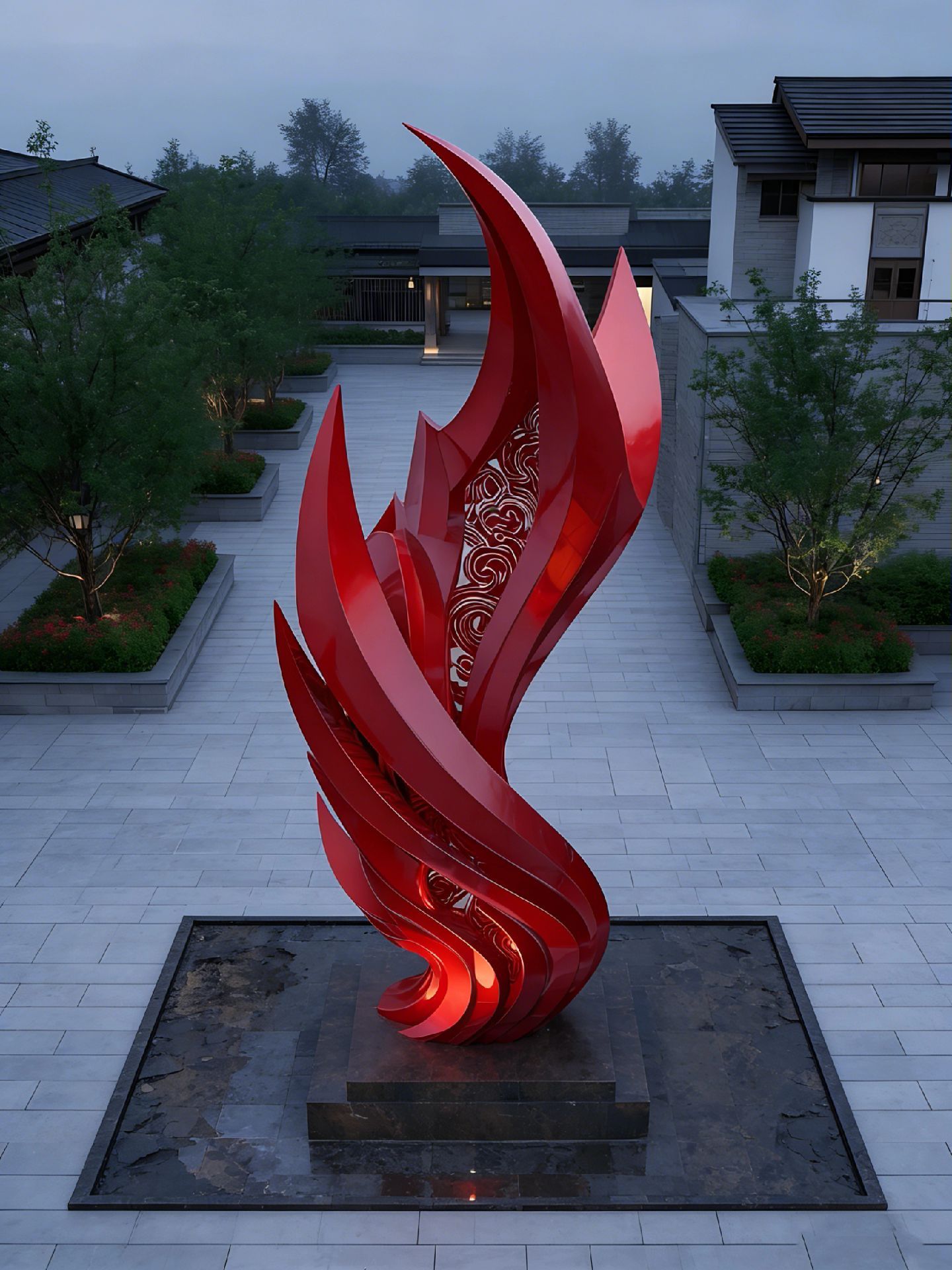 Stainless steel landscape sculpture