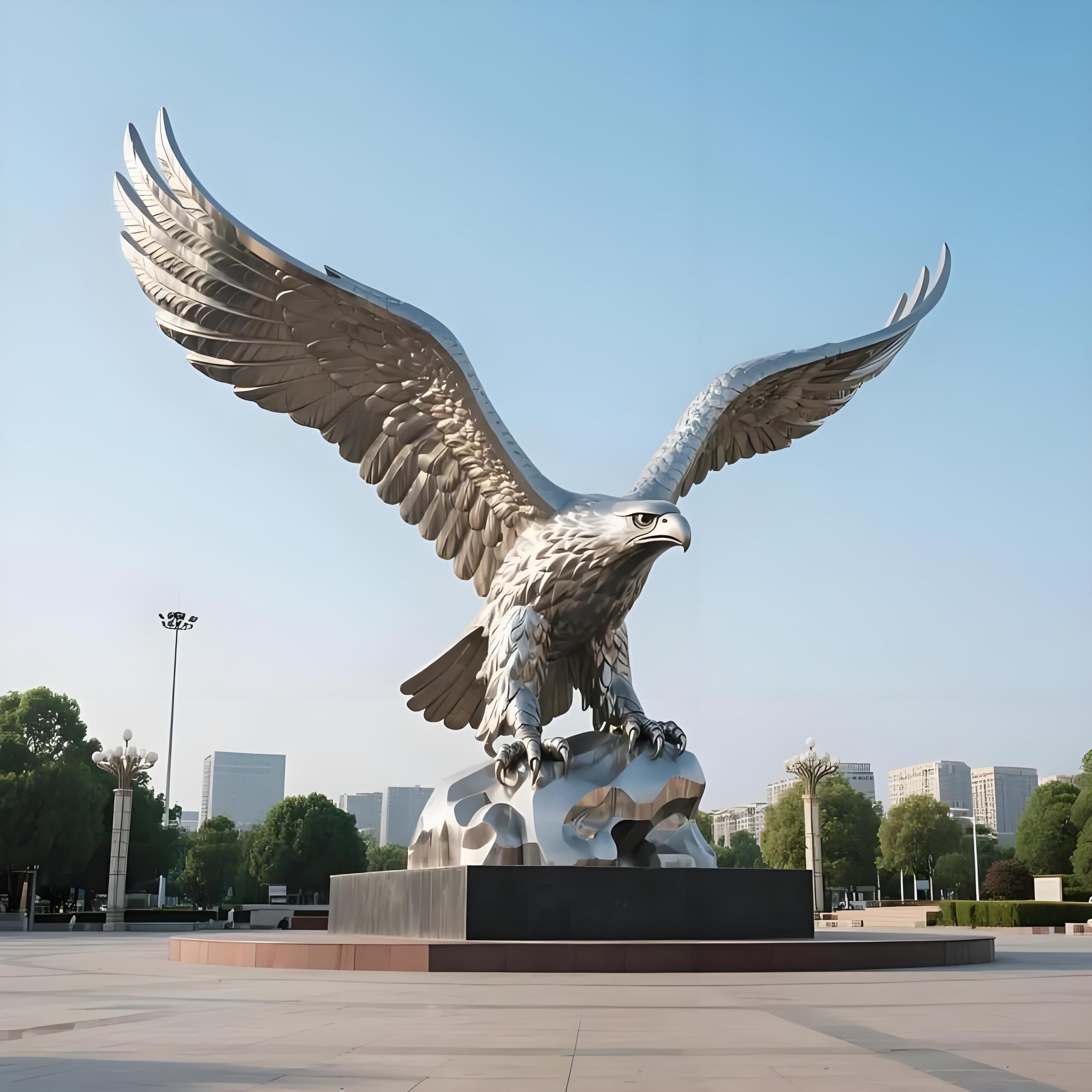 Stainless steel animal sculpture