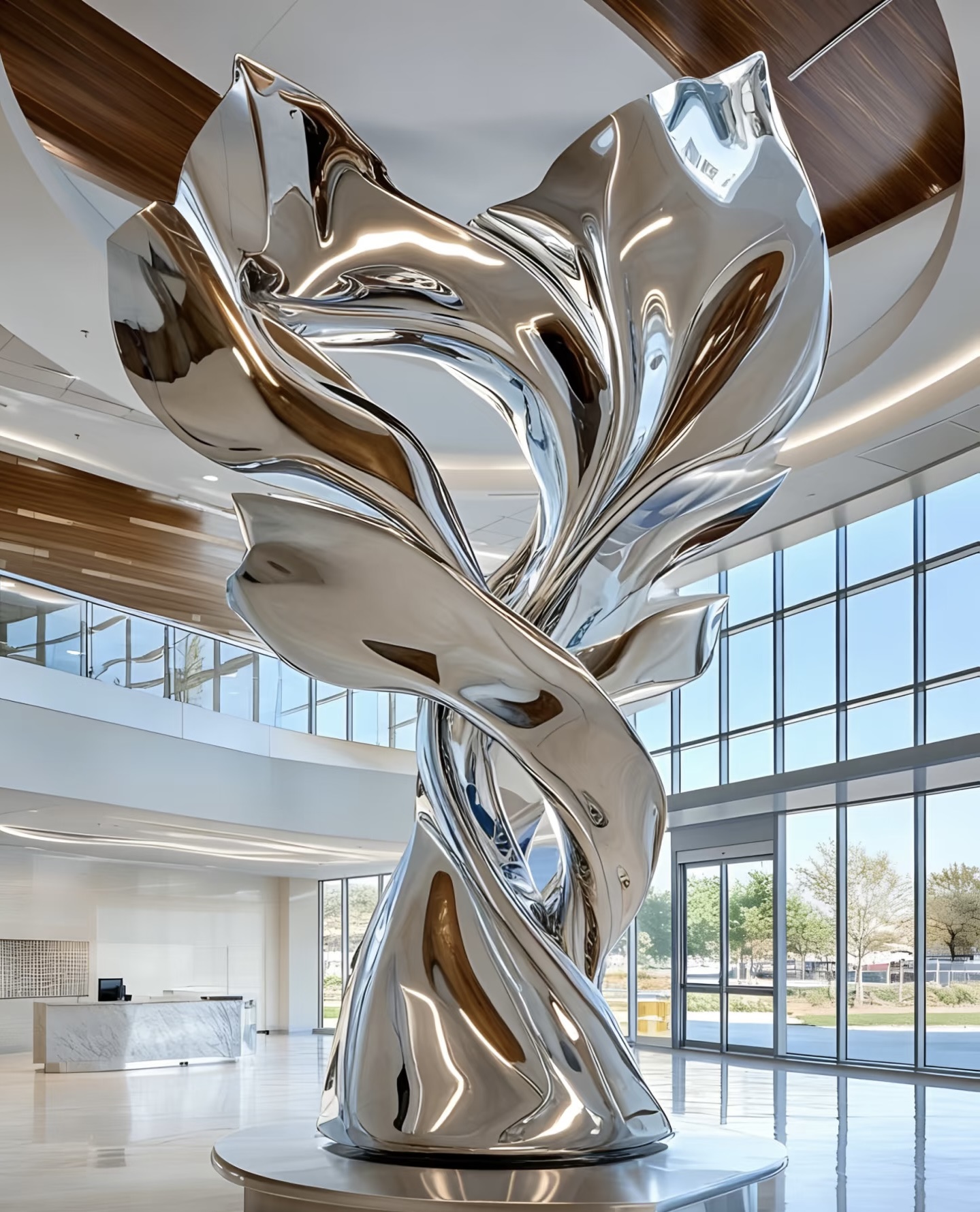 Stainless steel landscape sculpture