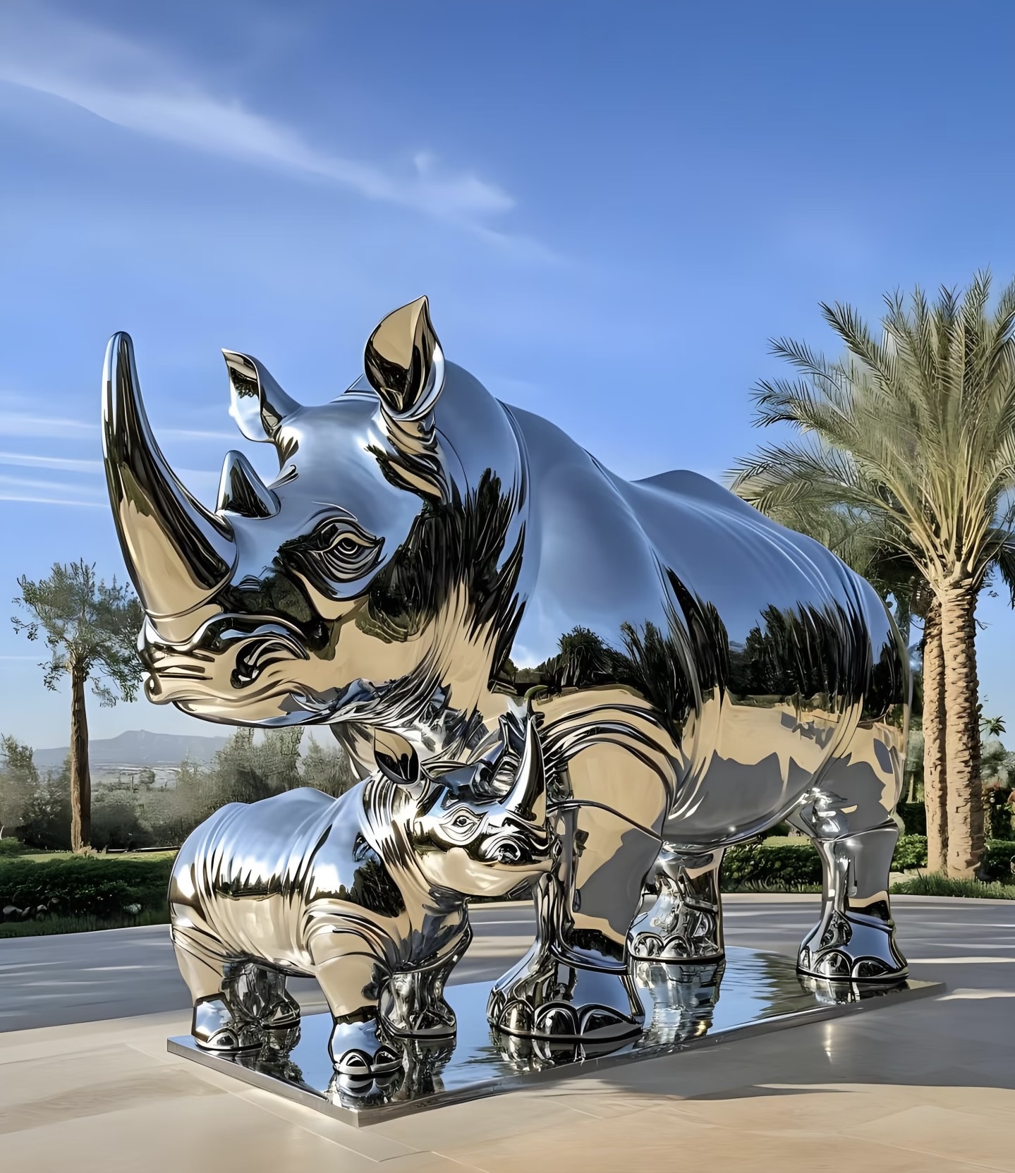 Stainless steel animal sculpture