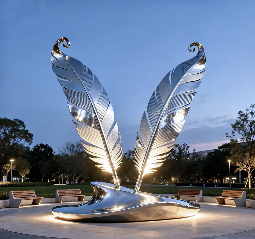 Stainless steel landscape sculpture